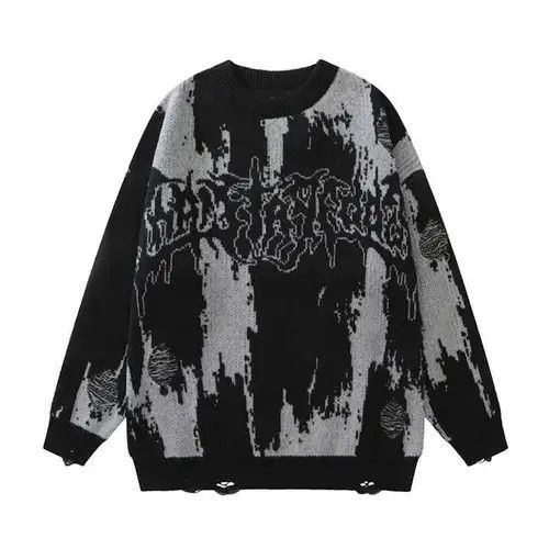 Aran Isles Knitwear Unisex Y2K Hiphop Ripped Knitted Sweaters Size US XL / EU 56 / 4 - 1 Thumbnail