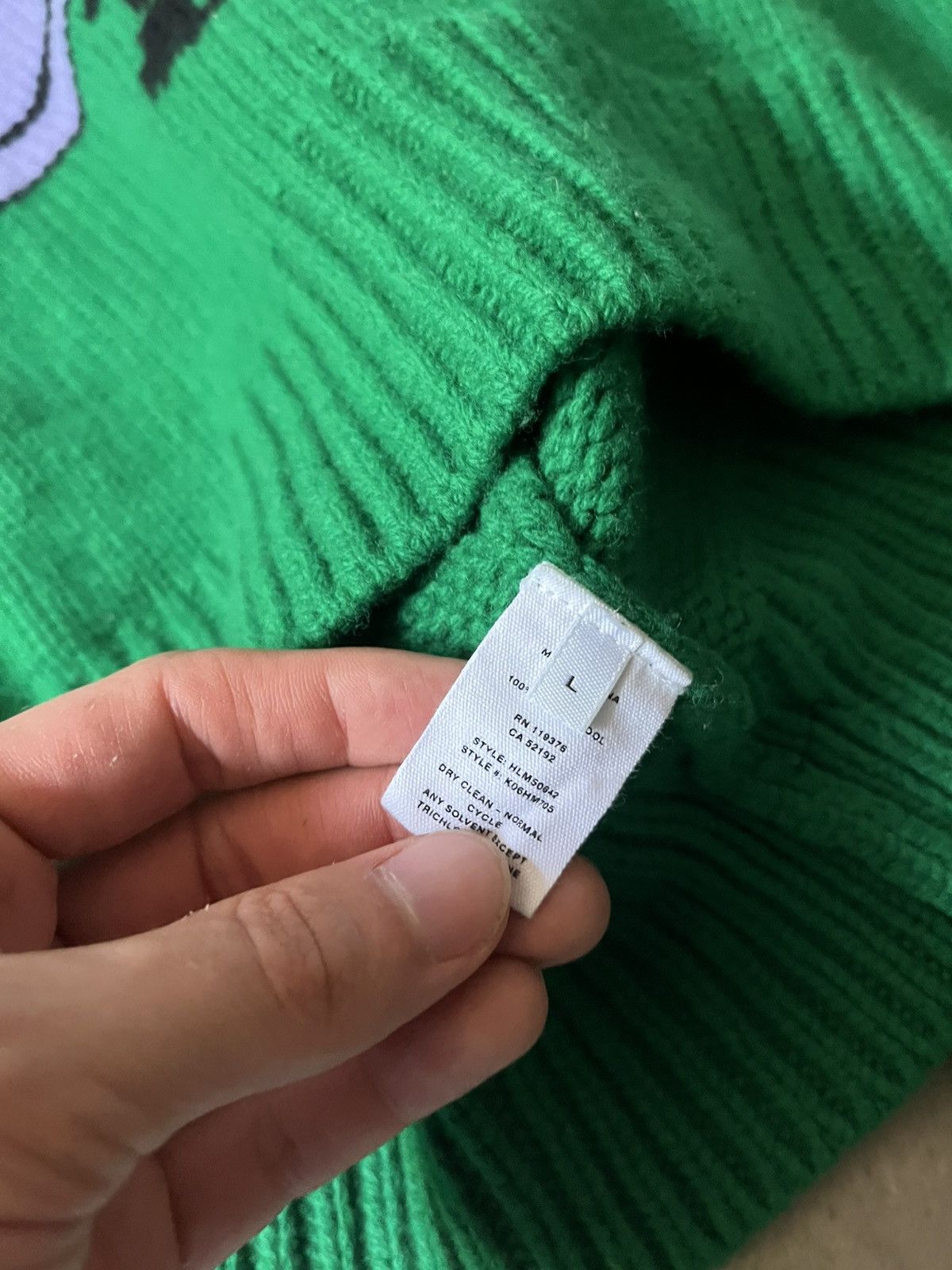 Helmut Lang Helmut Lang F/W 2020 wool green sweater Size US L / EU 52-54 / 3 - 8 Thumbnail