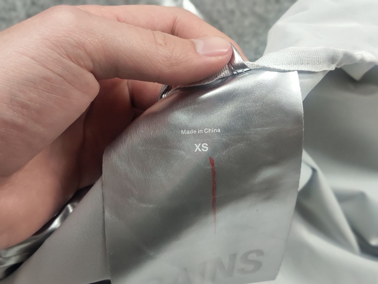 Rains Rains String Design silver foil raincoat Hooded Jacket Size US S / EU 44-46 / 1 - 14 Thumbnail