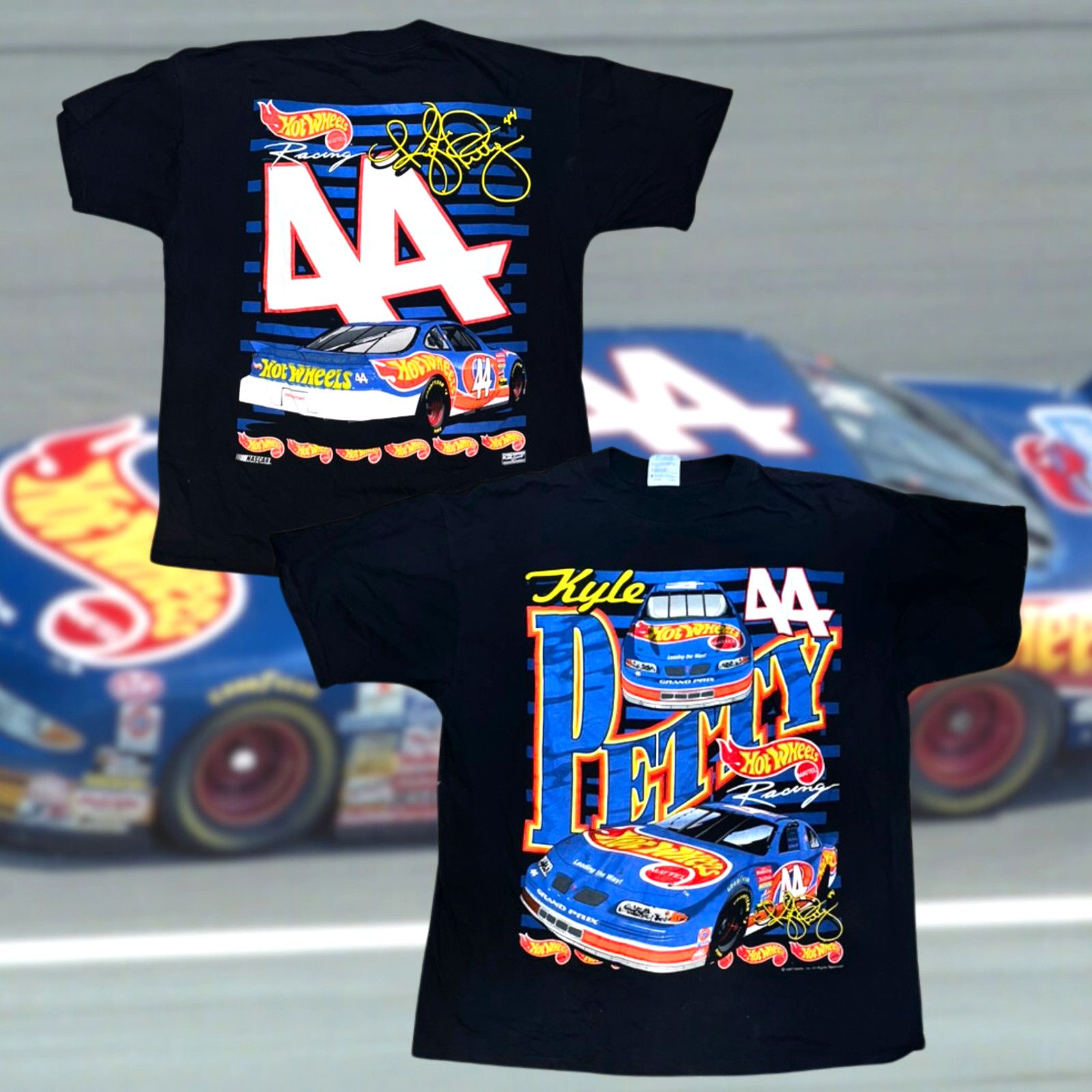 Tultex Kyle Petty 1997 Hot Wheels Mattel Racing AOP T-Shirt Sz. XL Size US XL / EU 56 / 4 - 8 Thumbnail