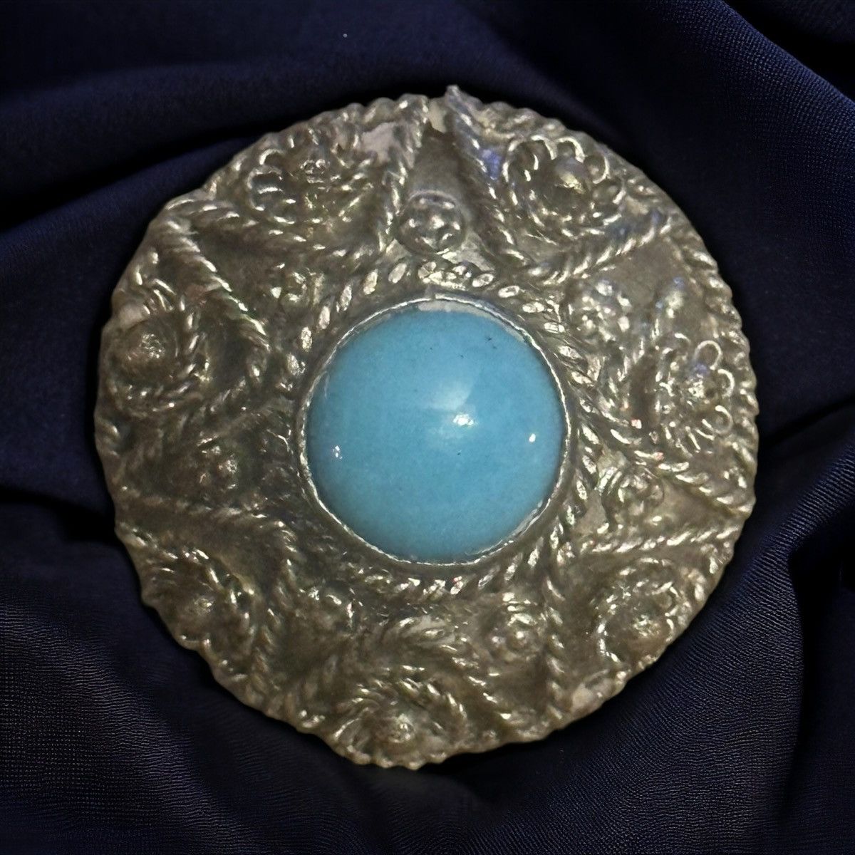 Vintage Vintage large pewter Ruskin ornate dome ring Size ONE SIZE - 1 Thumbnail