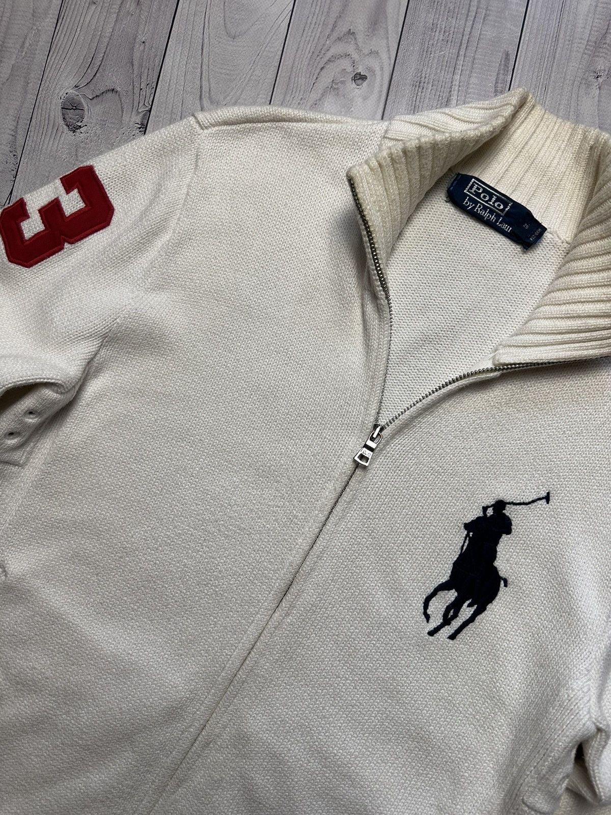 Polo Ralph Lauren × Vintage Vintage polo Ralph Lauren Knitted zip jacket logo rare Size US S / EU 44-46 / 1 - 3 Thumbnail
