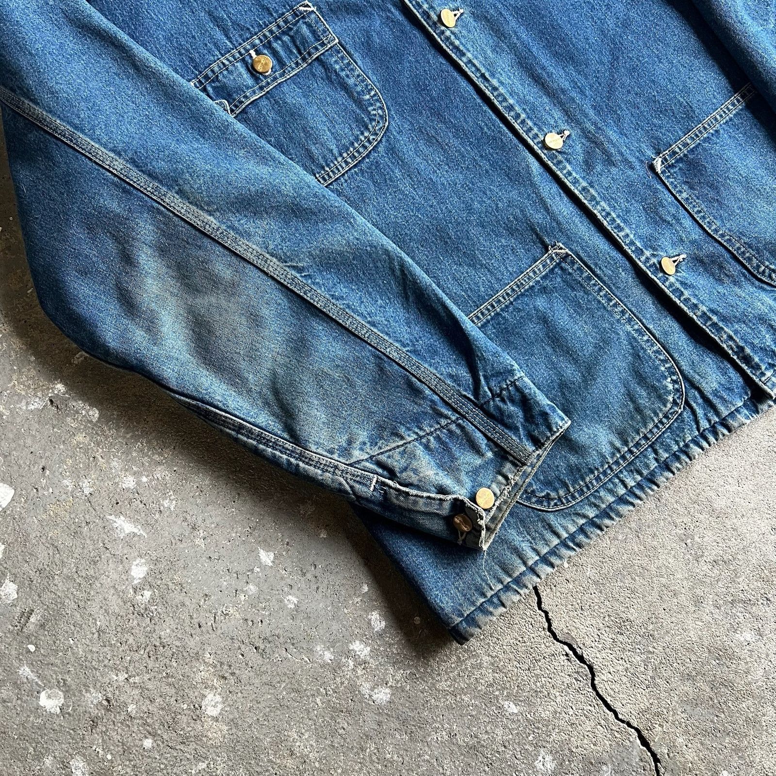 Carhartt × Vintage Carhartt denim blue chore work wear jacket Size US XL / EU 56 / 4 - 4 Thumbnail