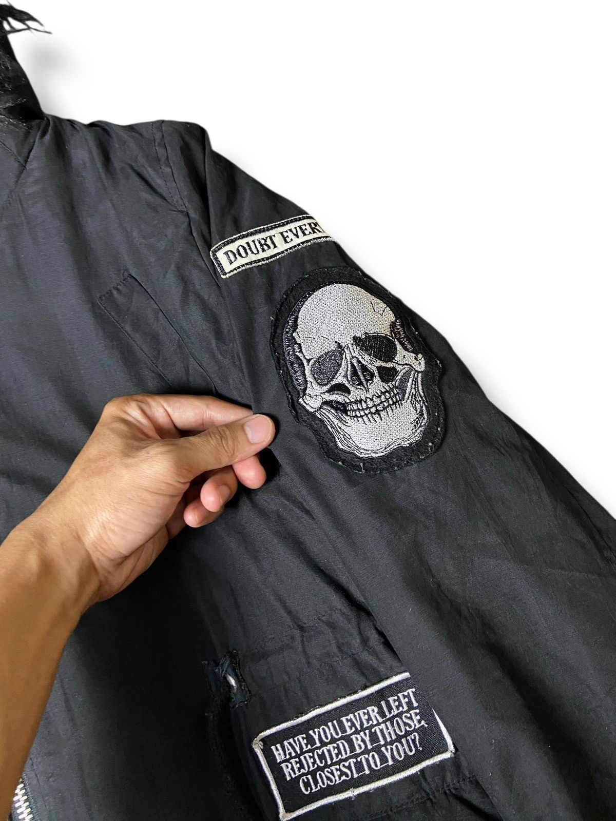Japanese Brand Glad News Skull Dokuro Punk Hooded Boa Jacket (148) Size US XXS / EU 40 - 5 Thumbnail