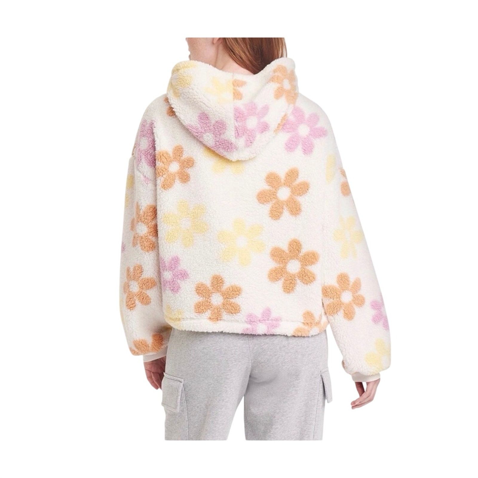 Other Barbie Movie Fuzzy Fleece Sherpa Flower Daisy Hoodie Sweater Size S / US 4 / IT 40 - 7 Thumbnail