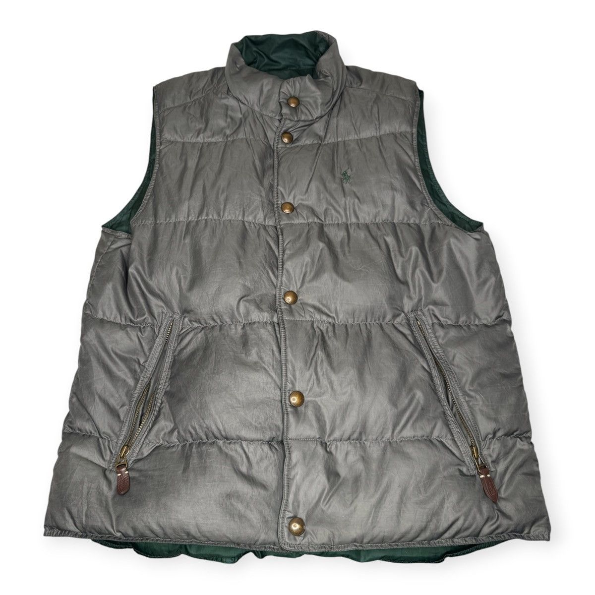 Polo Ralph Lauren Polo Ralph Lauren Reversible Down Puffer Vest Green Gray M Size US M / EU 48-50 / 2 - 5 Thumbnail