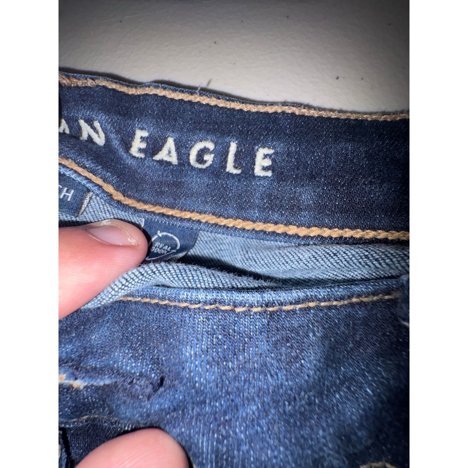 American Eagle Outfitters American Eagle Women’s Slim Straight Jeans Size 14 Dark Wash Size 36" / US 14 / IT 50 - 5 Thumbnail