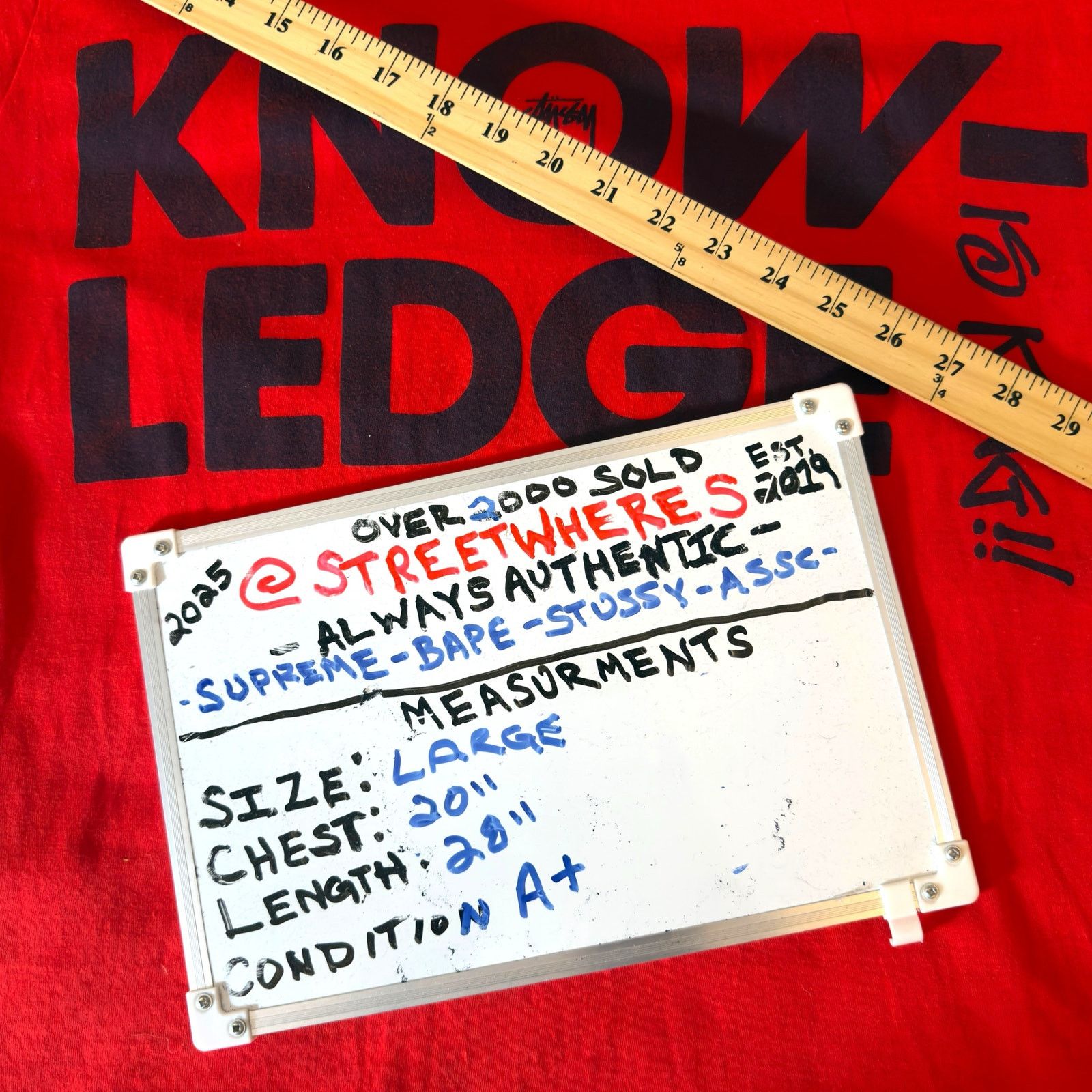 Stussy Stussy Big Knowledge T-shirt Men’s M - Streetwear Skater Emo Size US M / EU 48-50 / 2 - 7 Thumbnail