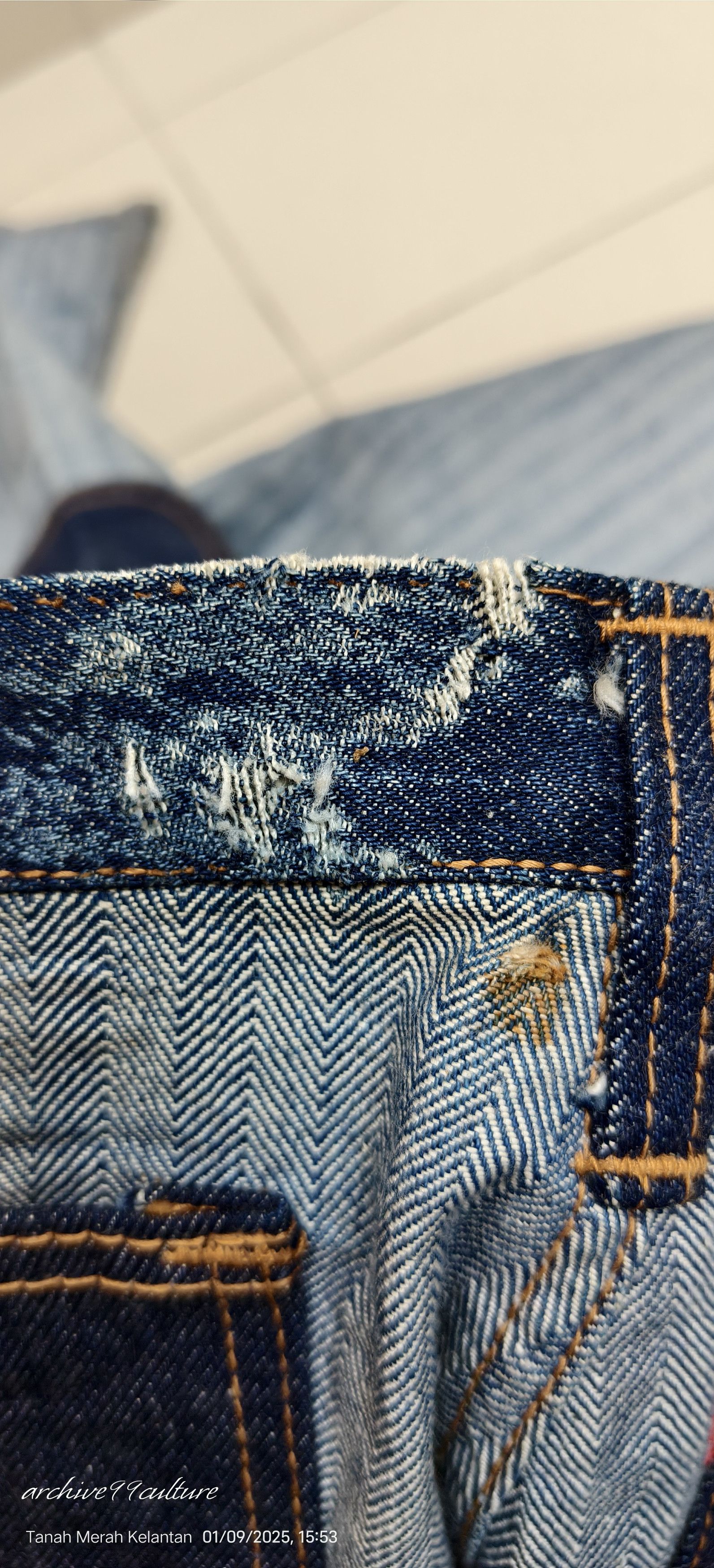 Edwin 70's Edwin Bell bottom patches Unisex jeans USA Size US 27 - 13 Thumbnail