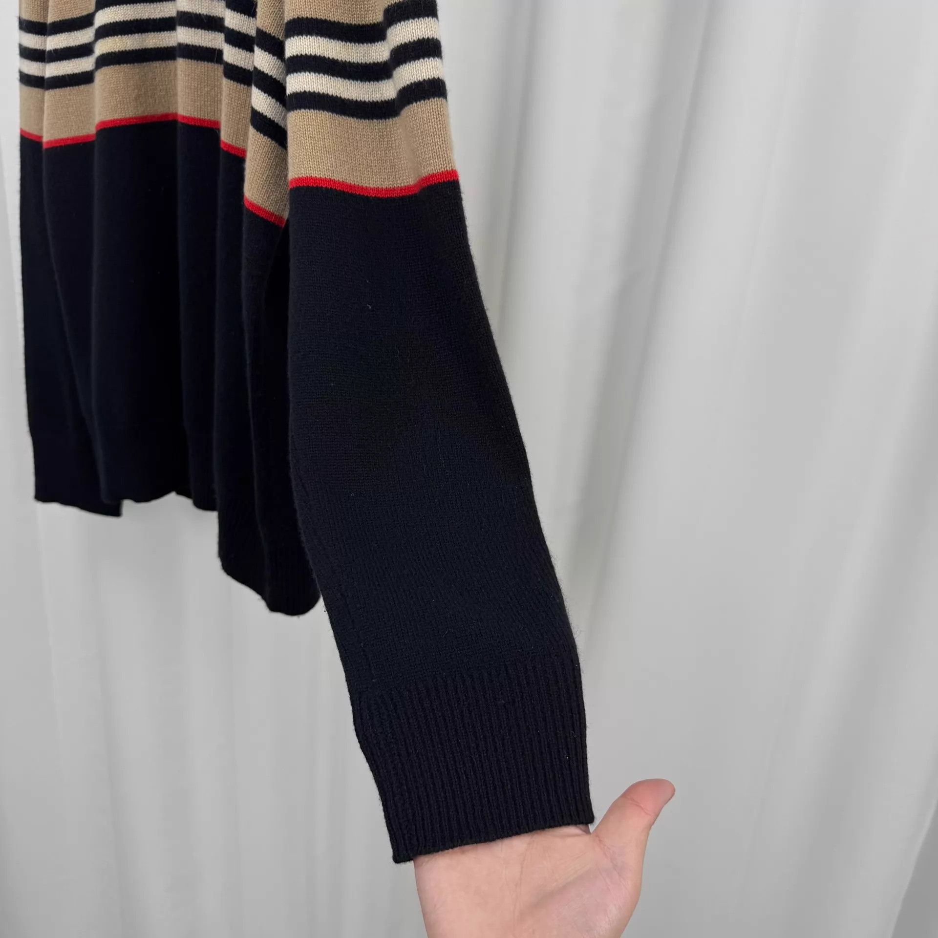 Burberry Burberry Striped Black Wool Knit Sweater L 98 New Size L / US 10 / IT 46 - 4 Thumbnail