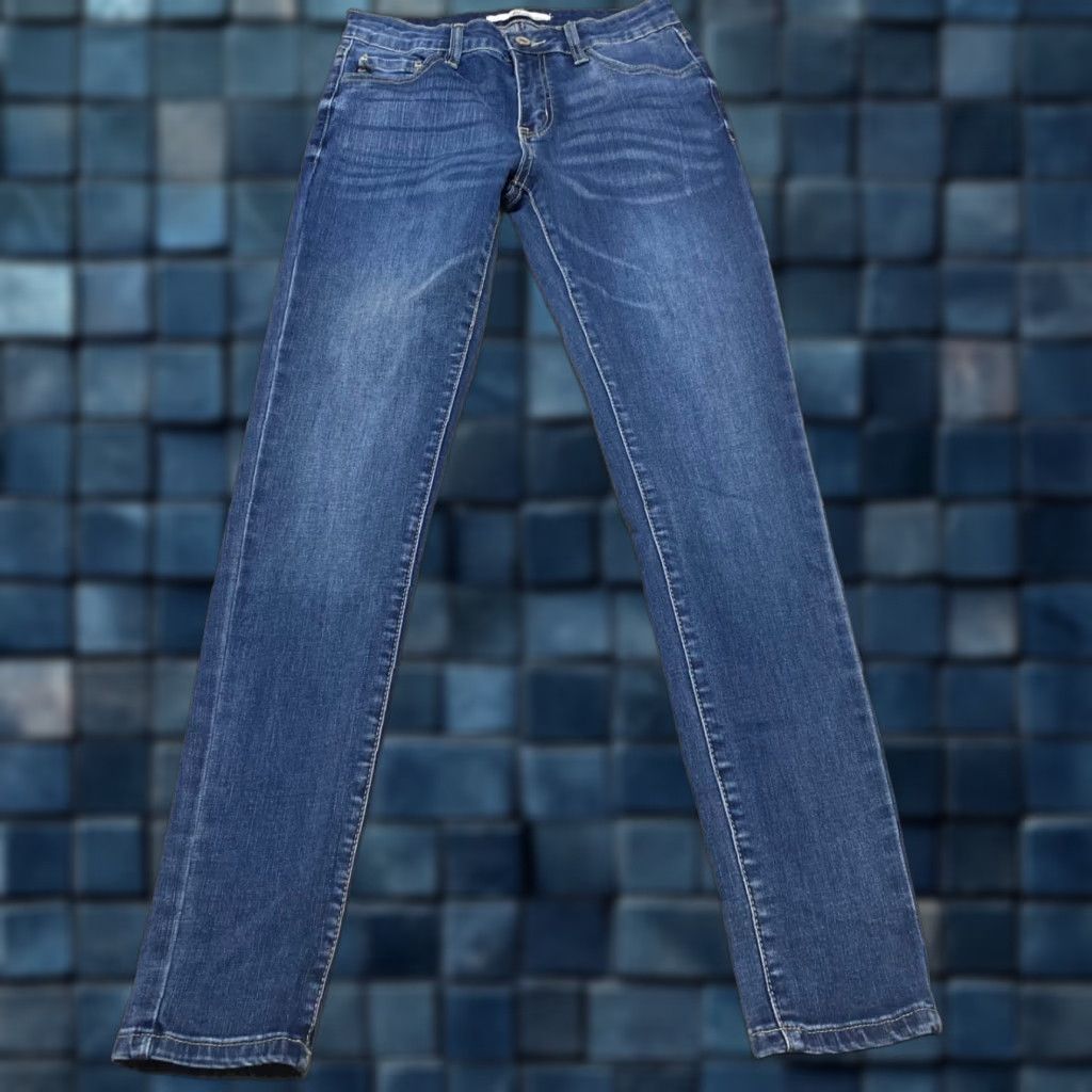 Vintage VINTAGE Kancan Jeans Womens Denim Mid Rise Dark Wash Skinny Leg 26 Blue Womens Jeans Size 42" / US 20 - 1 Thumbnail