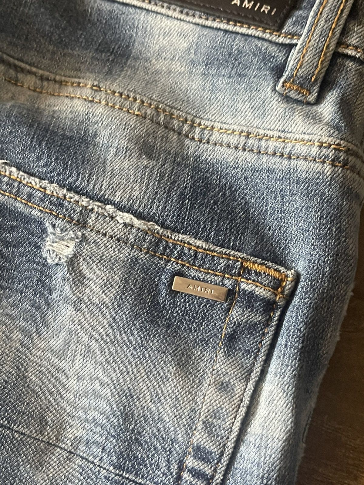 Amiri Amiri Blue Plaid Spellout Jeans Size US 32 / EU 48 - 10 Thumbnail