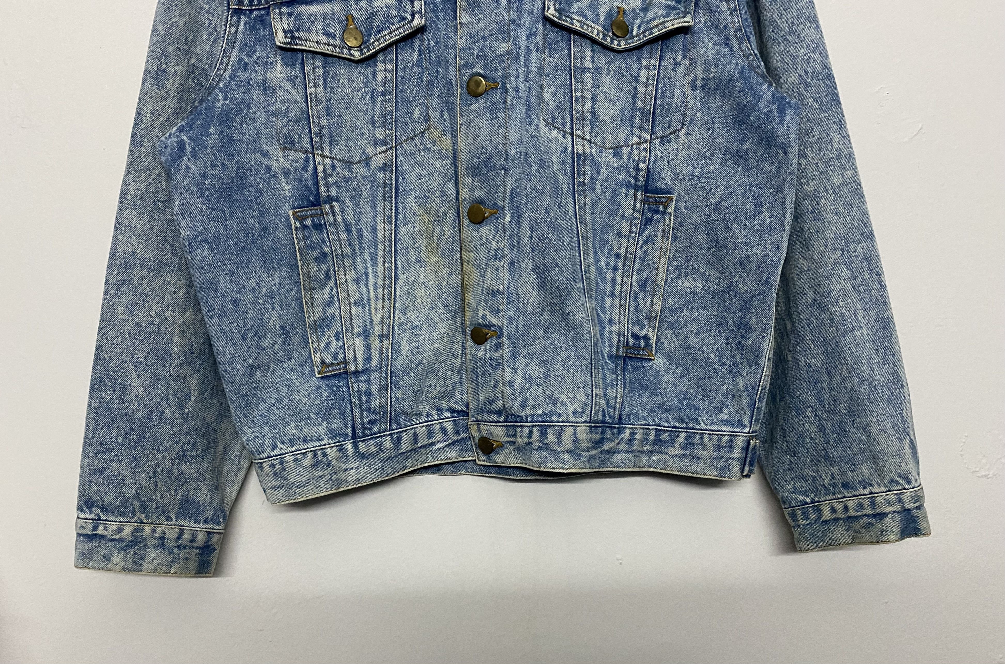 Vintage 80s Japanese PIA Acid Wash Denim Trucker Jacket Size US L / EU 52-54 / 3 - 4 Thumbnail