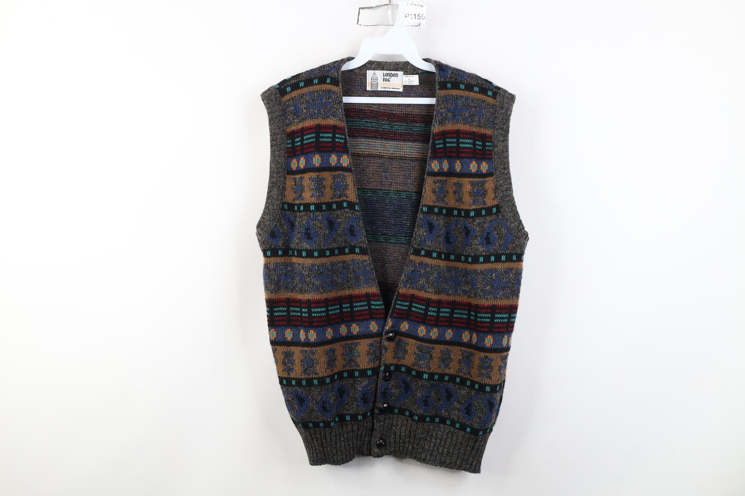 Vintage Vintage 90s Streetwear Rainbow Fair Isle Sweater Vest USA Size US L / EU 52-54 / 3 - 1 Thumbnail