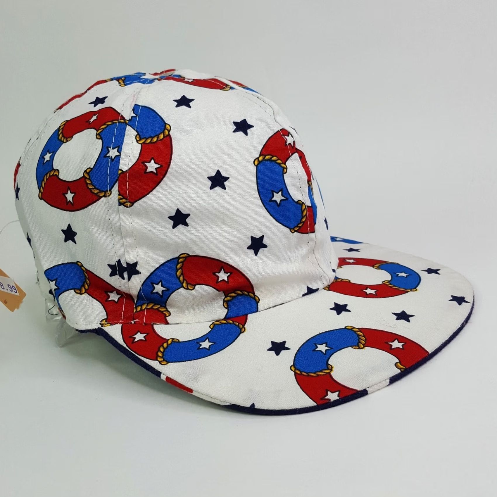 Nautica VINTAGE Nautical Stars Reversible USA Made Art Stretch Hat Boat Baseball Cap shirt? Size ONE SIZE - 6 Thumbnail