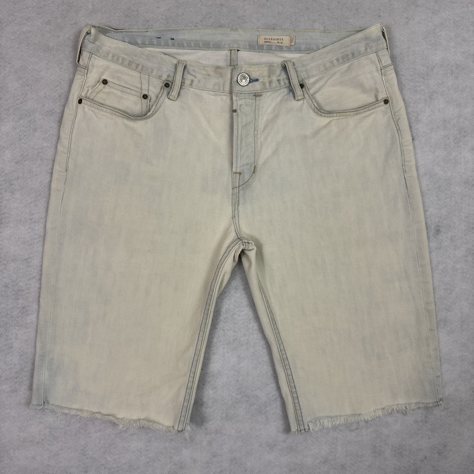 Allsaints AllSaints Switch Denim Shorts Men 33 Bleached Blue Slim Fit Size US 33 - 3 Thumbnail