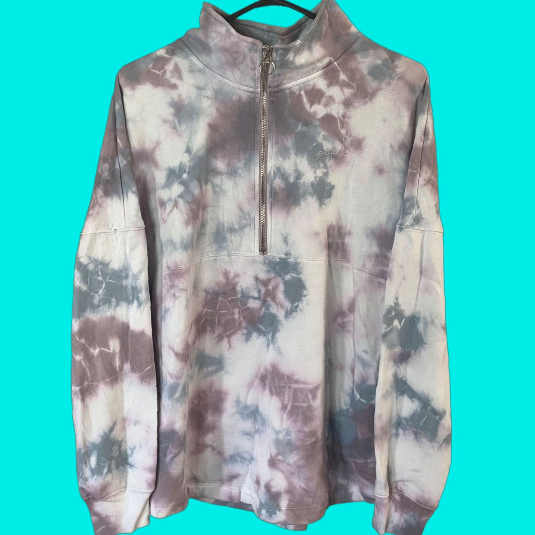 Victoria's Secret Victoria's Secret PINK Sweatshirt Varsity Half-Zip Tie Dye Womens Small Pullover Sweatshirt Size S / US 4 / IT 40 - 1 Thumbnail