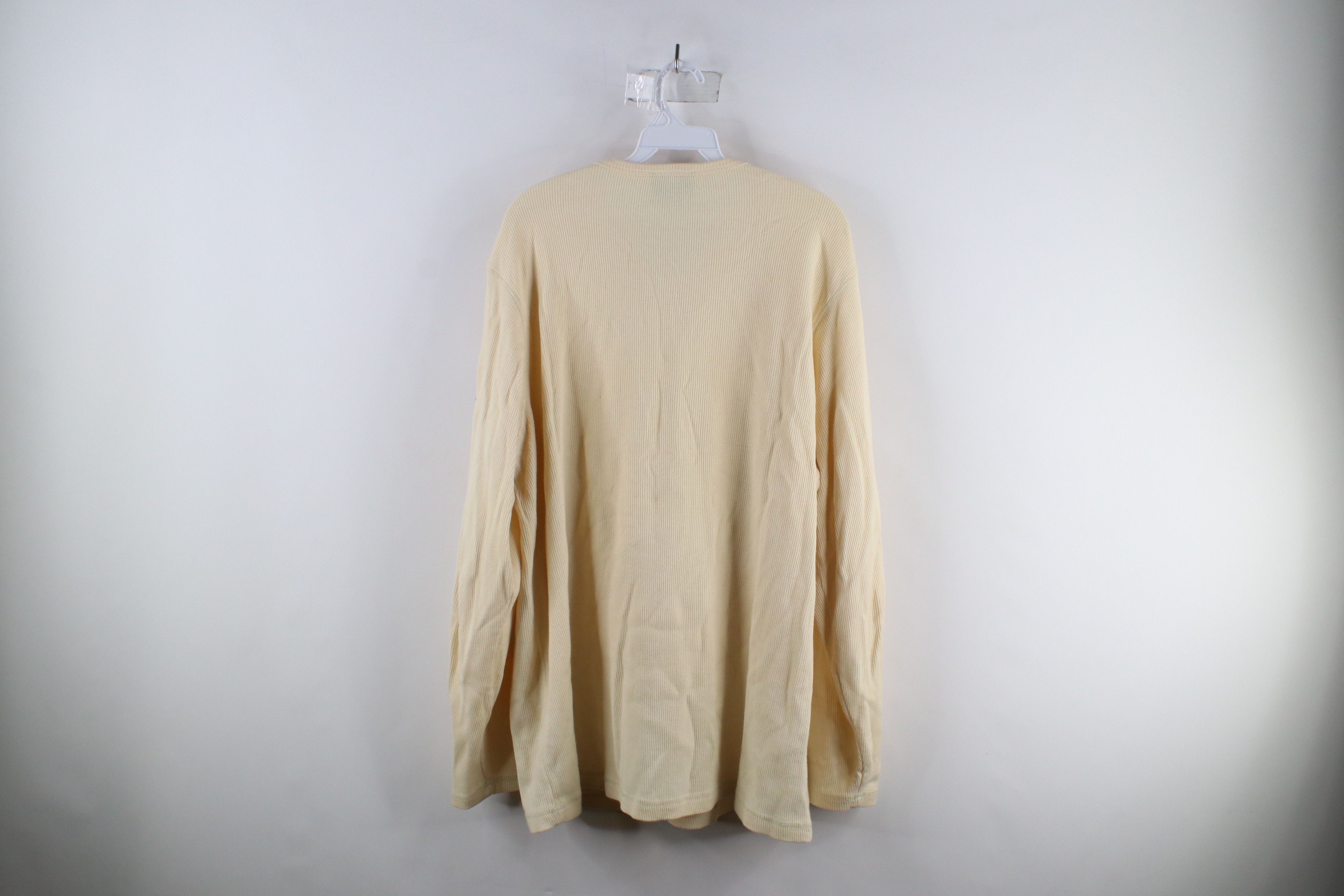 Ralph Lauren Vintage 90s Ralph Lauren Out Ribbed Knit T-Shirt Cream USA Size US XL / EU 56 / 4 - 8 Thumbnail