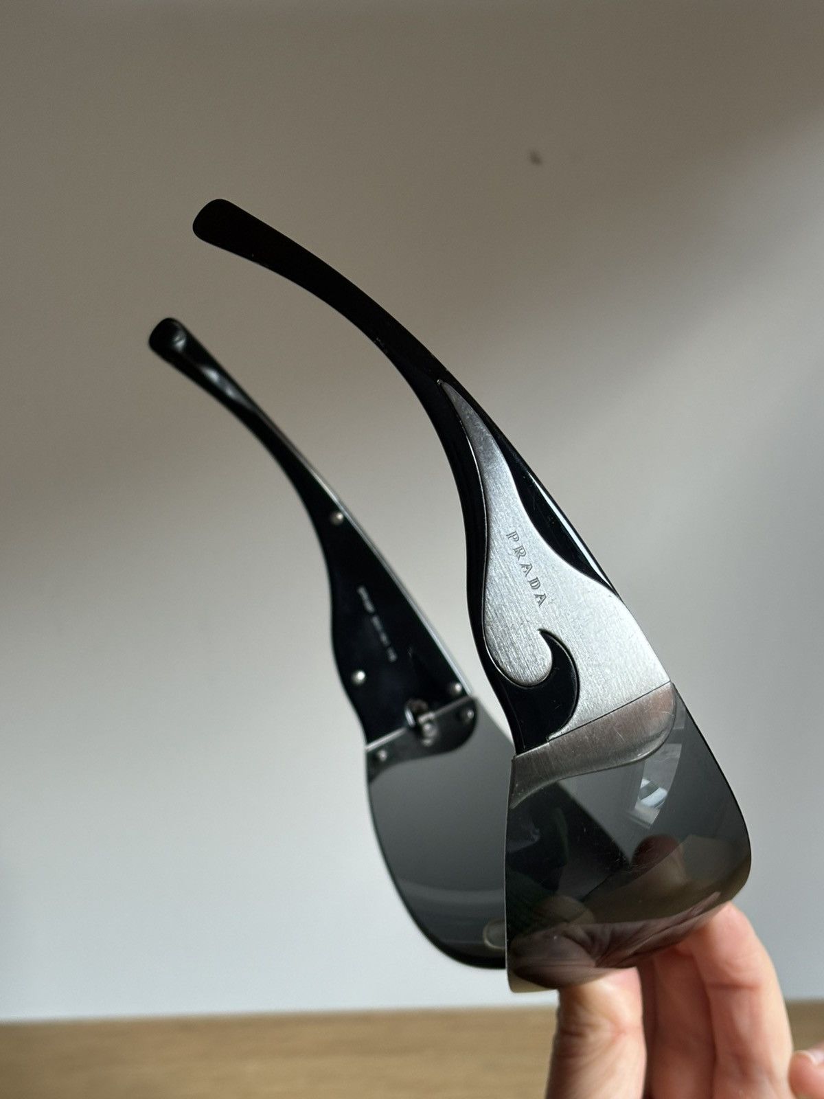Prada PRADA Sunglasses Flame 2004 Star Mask Fire Chrome Silver Size ONE SIZE - 2 Thumbnail