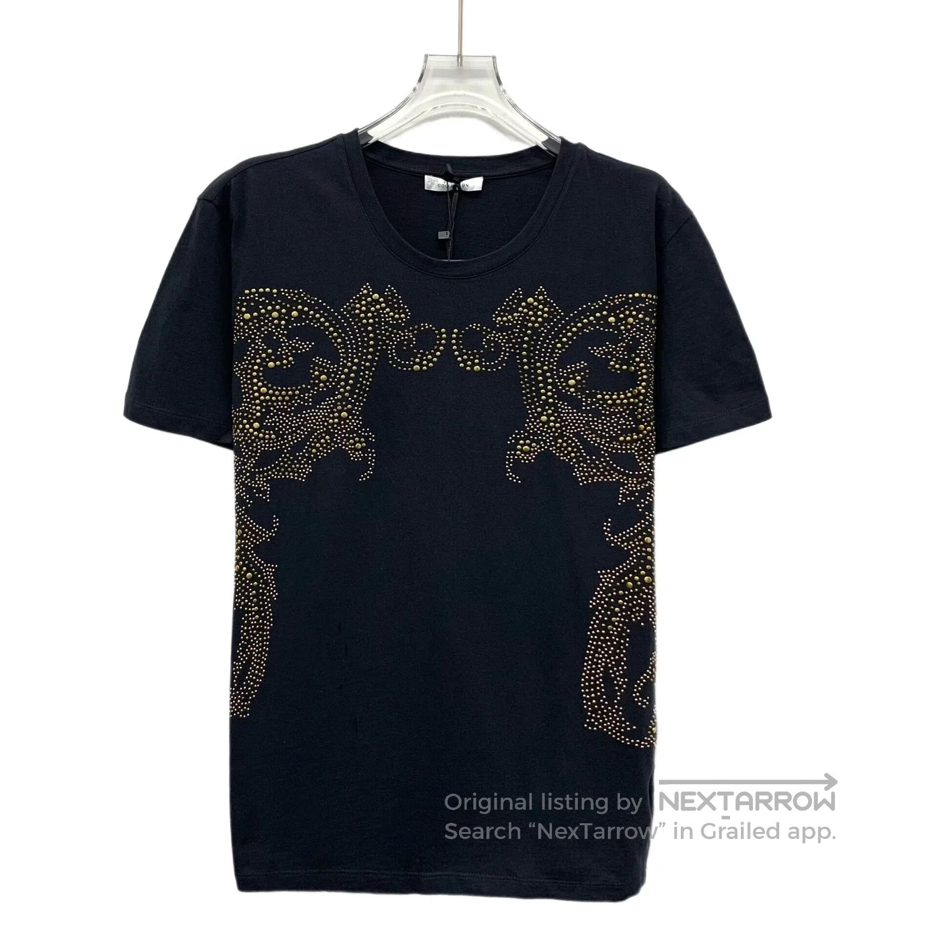 Versace Versace Black pattern stud design cotton crew neck short s Size US S / EU 44-46 / 1 - 1 Thumbnail
