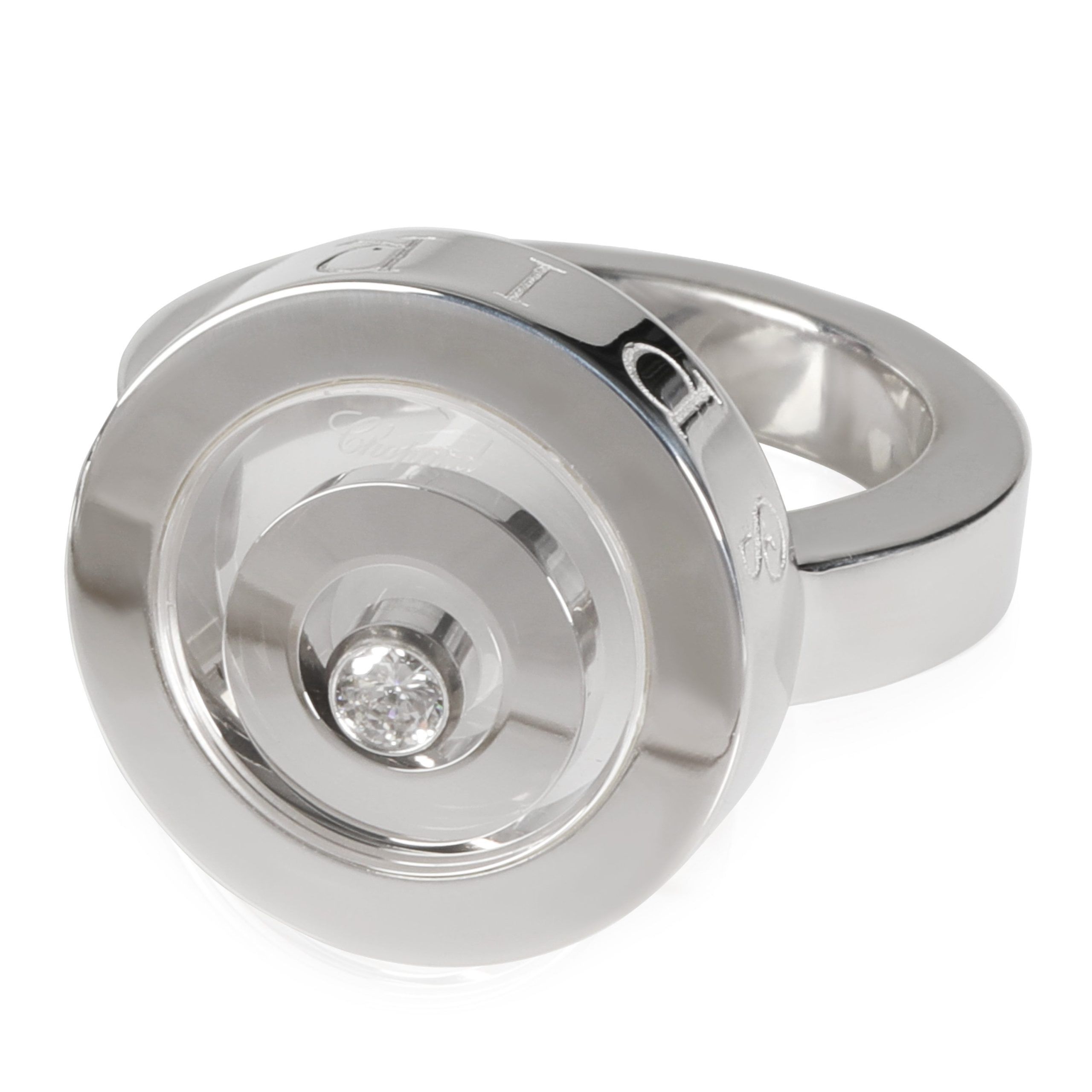 image of Chopard Happy Spirit Diamond Ring In 18K White Gold 0.10 Ctw, Women's