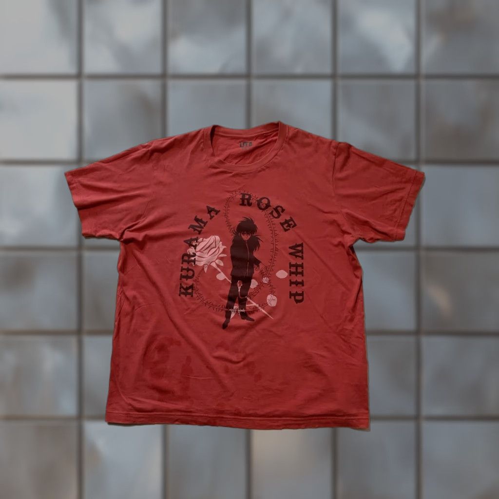 Uniqlo VINTAGE Uniqlo UT YuYu Hakusho Kurama Rose Whip Shonen Jump Manga Graphic T-Shirt Sz.L Mens Pink Size US L / EU 52-54 / 3 - 1 Thumbnail
