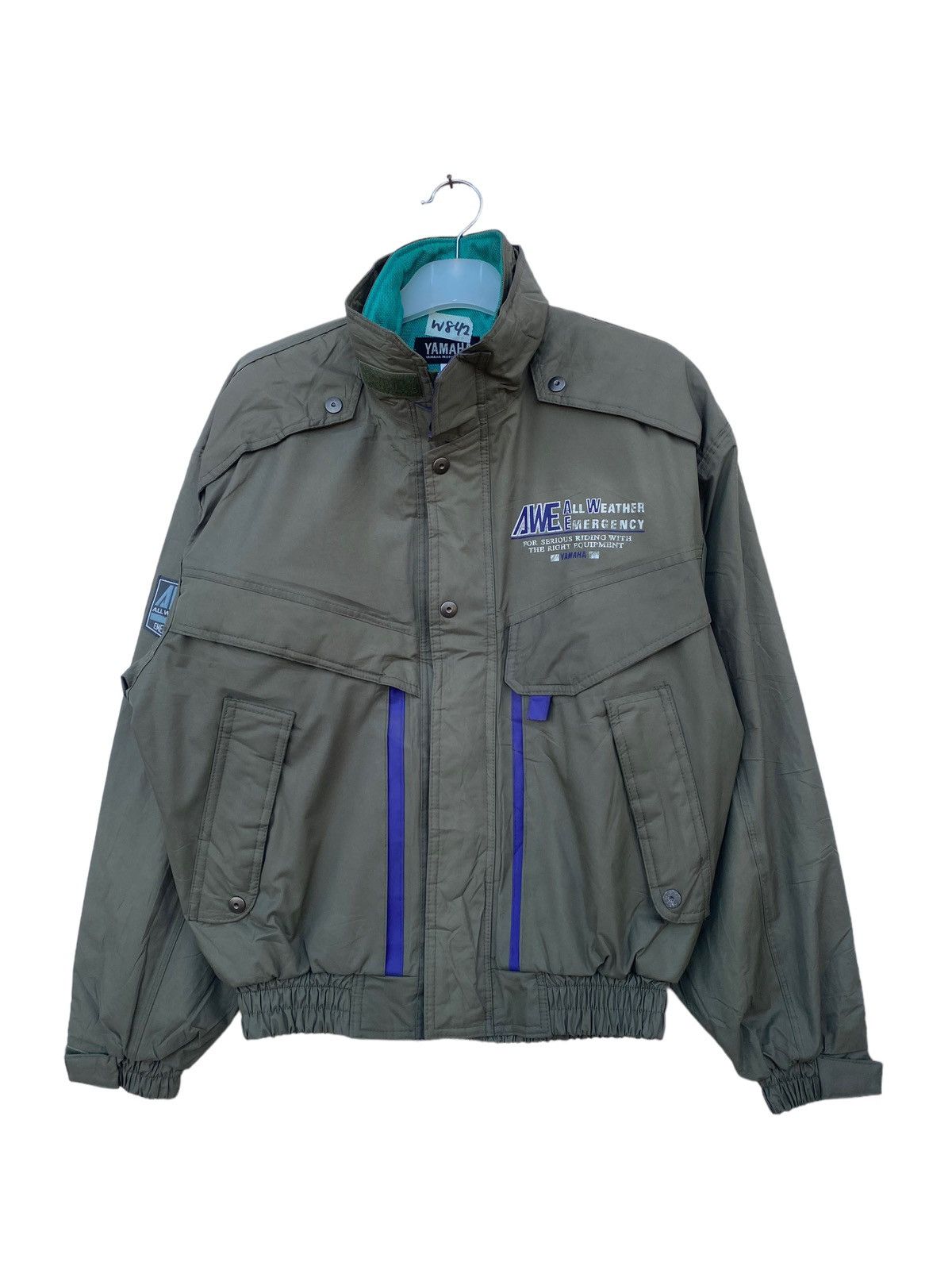 image of Vintage Yamaha Motor Windbreakere Bomber Jacket in Green, Men's (Size Large)