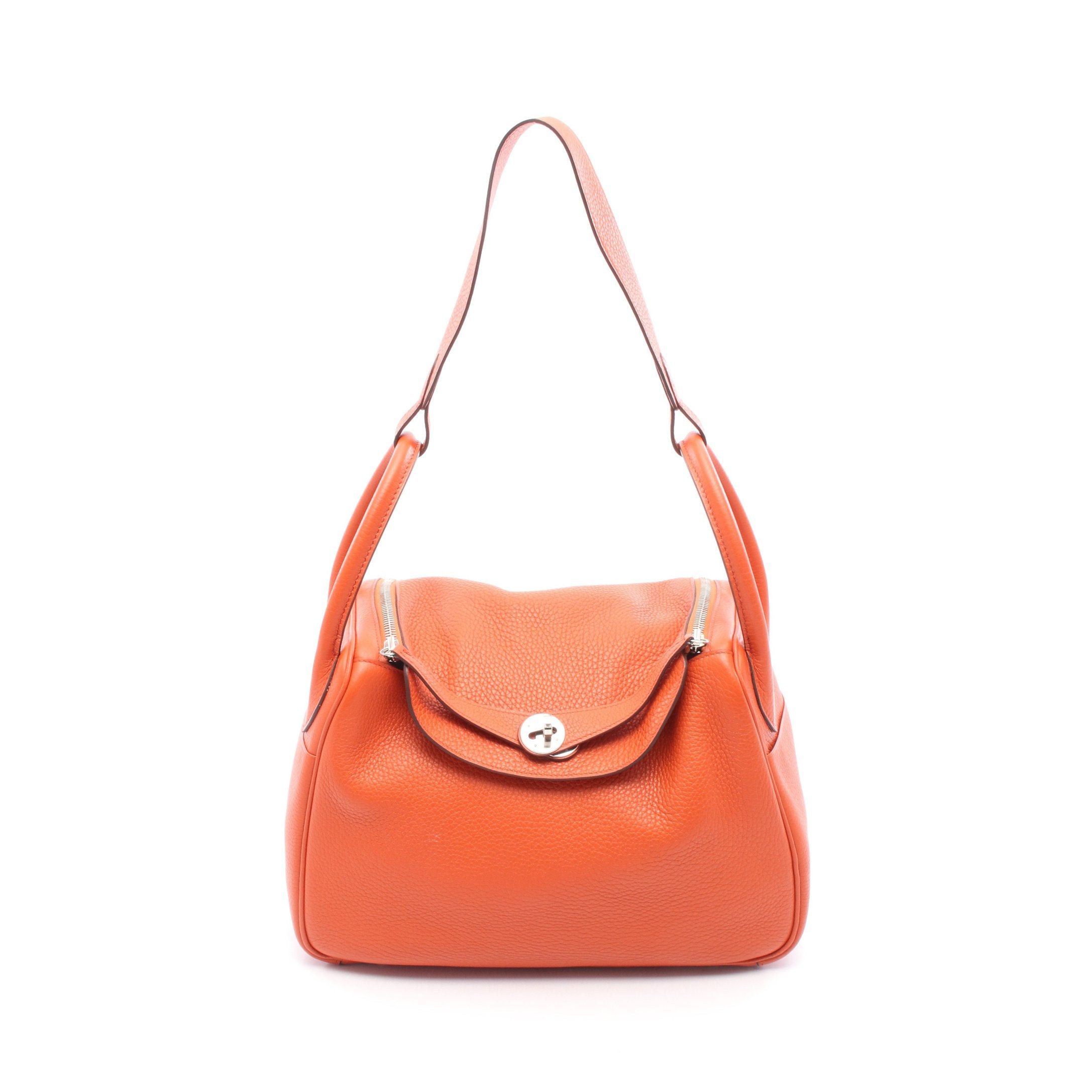 Hermes Hermes Lindy 30 Terre Battue Shoulder Bag Clemence Leather Orange Silver Hardware X Stamp Size ONE SIZE - 1 Thumbnail