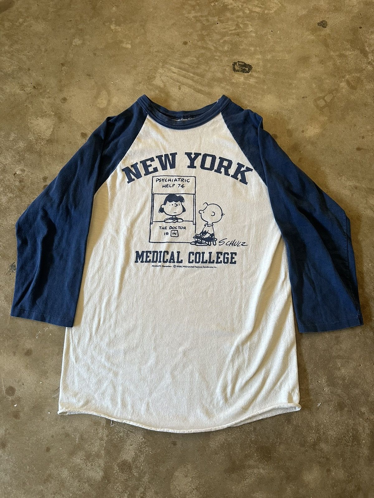 image of Made In USA x Vintage 70's Charlie Brown Raglan Shirt White Size Medium, Men's