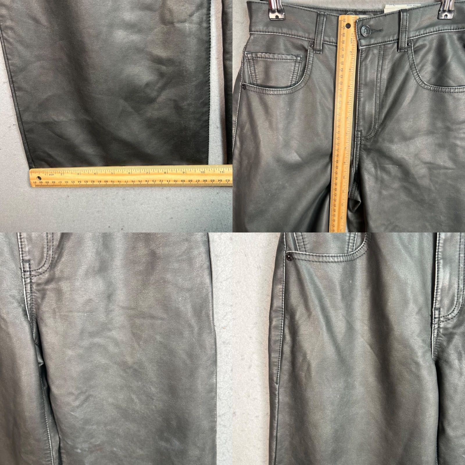 Vintage We The Free Misha High-Rise Wide Barrel Faux Leather Pants Womens Size 24 Black Size 42" / US 20 - 8 Thumbnail