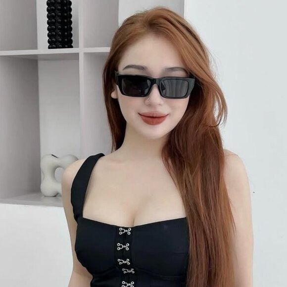 Palm Angels Palm Angels PERI002 PALM 1018 Sunglasses Black Rectangle Size ONE SIZE - 2 Thumbnail
