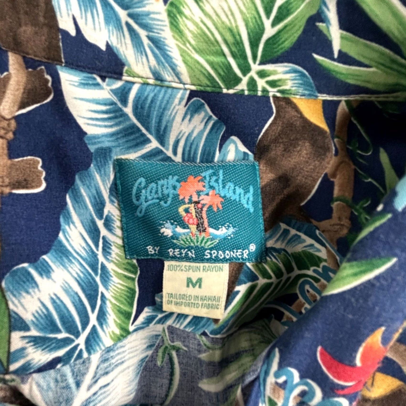 Reyn Spooner VINTAGE Reyn Spooner Garys Island Hawaiian Shirt Medium Tropical Print Button-Up Size US M / EU 48-50 / 2 - 3 Thumbnail