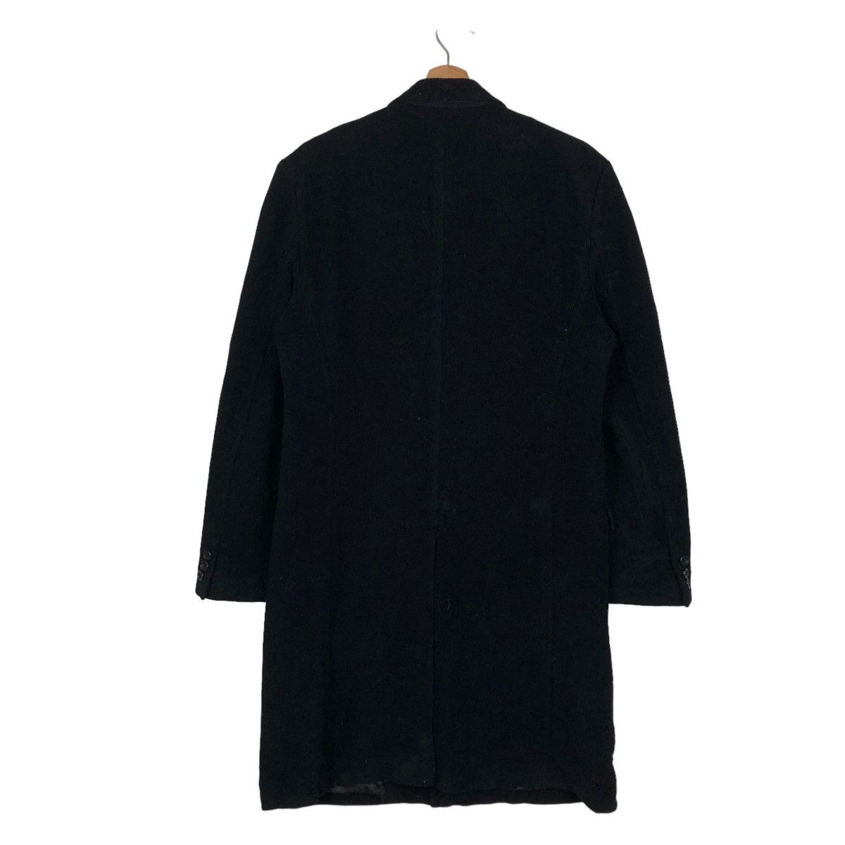 Comme Ca Ism RICH BLACK - HERRINGBONE WOOL DOUBLE BREAST LONG JACKET Size US M / EU 48-50 / 2 - 7 Thumbnail