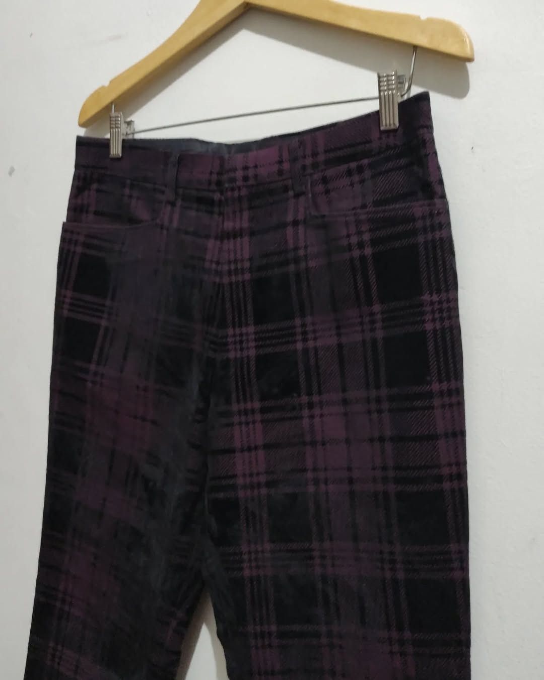 Japanese Brand × Nicole Club Vintage Monsieur Nicole Plaid Velvet Trouser pants Size US 32 / EU 48 - 8 Thumbnail