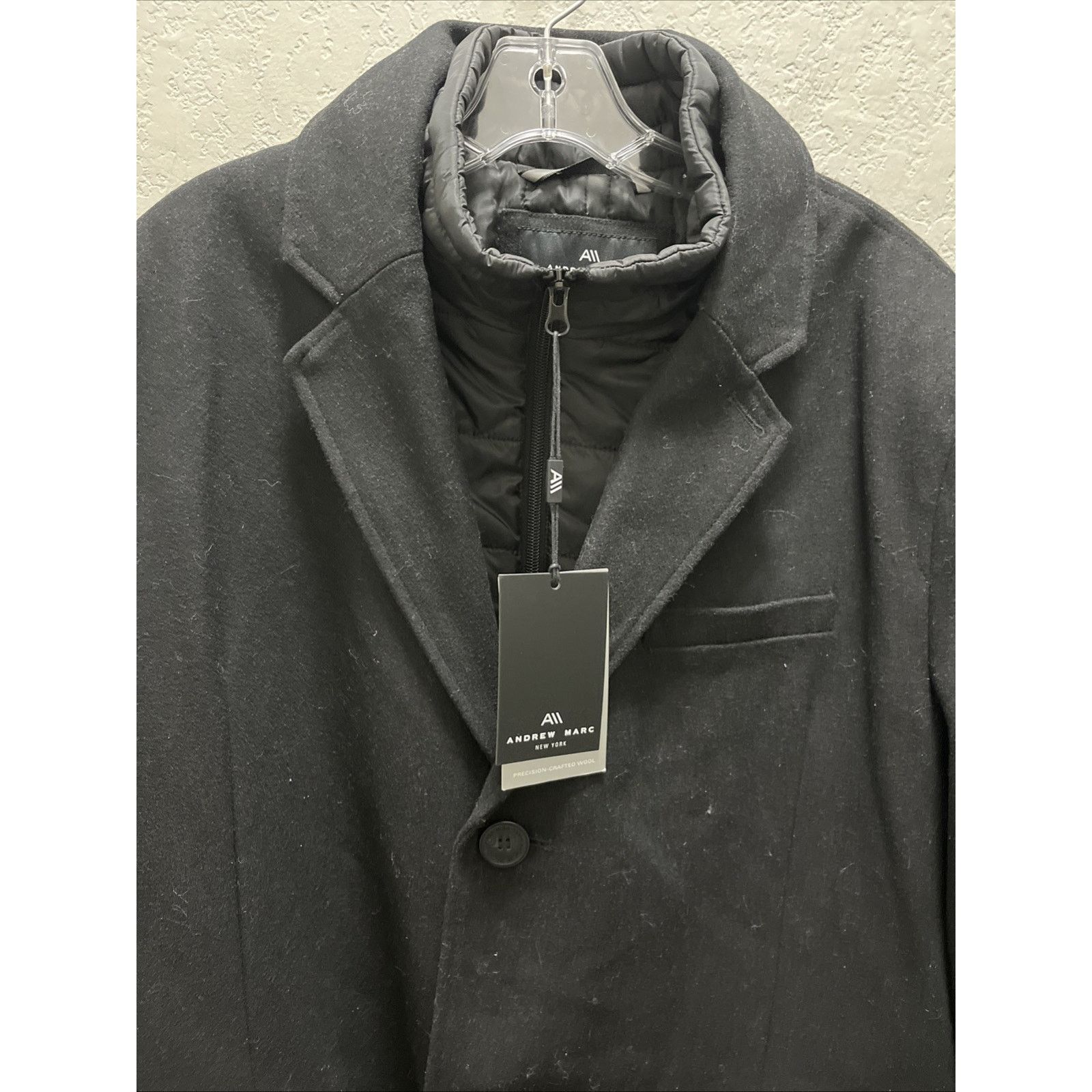 Andrew Marc Andrew Marc NY Men Large Sheffield Wool Coat-Mid Full Black Size US L / EU 52-54 / 3 - 13 Thumbnail