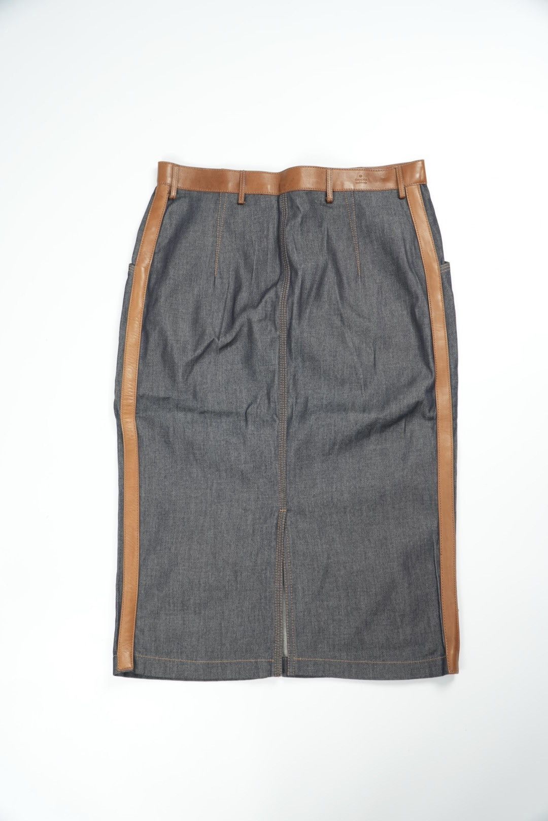 Gucci Gucci Denim Lamb Leather Tight Knee-Length Skirt Size 27" / US 4 / IT 40 - 1 Thumbnail