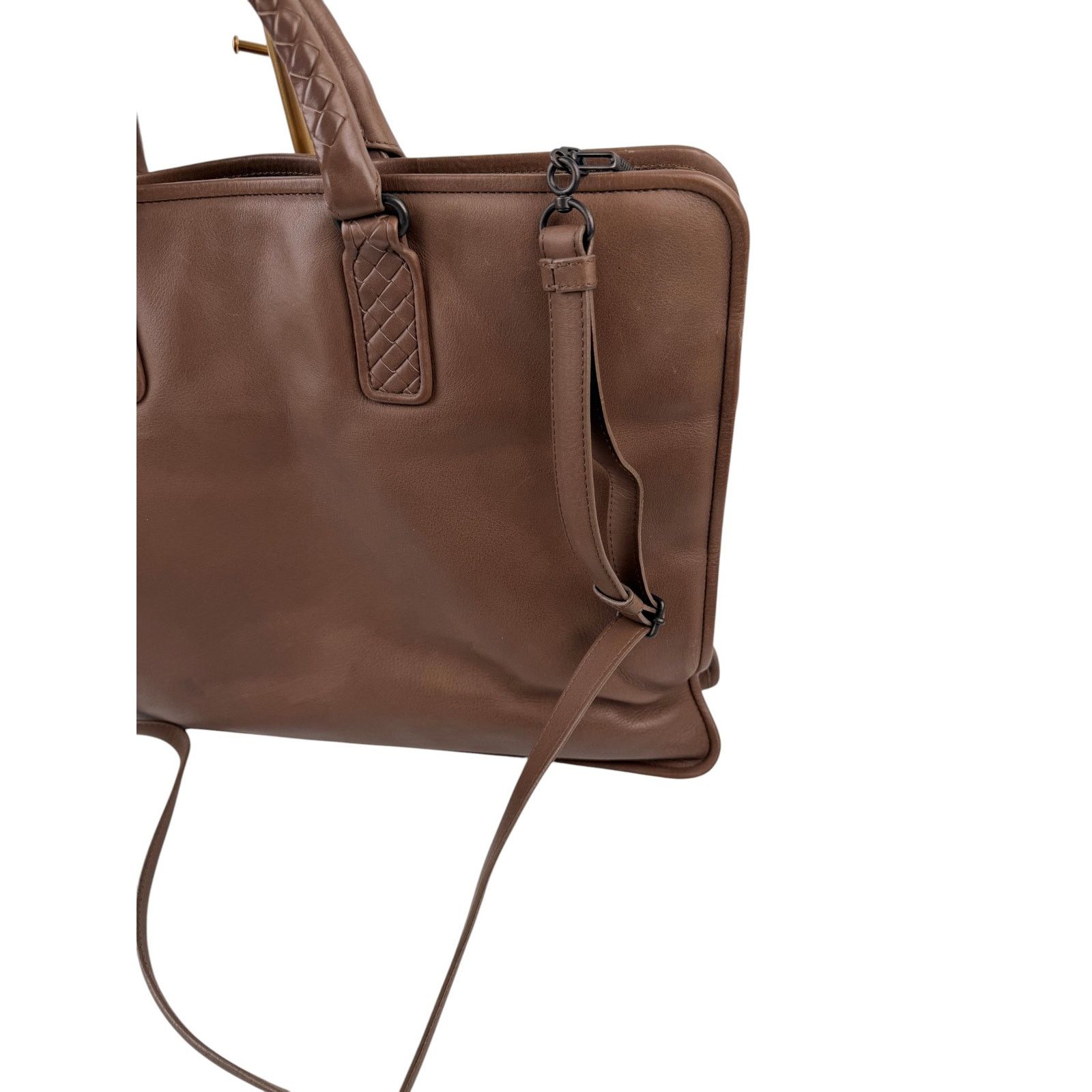 Bottega Veneta Bottega Veneta Black Intrecciato Leather Briefcase Bag Brown Size 42 - 8 Thumbnail