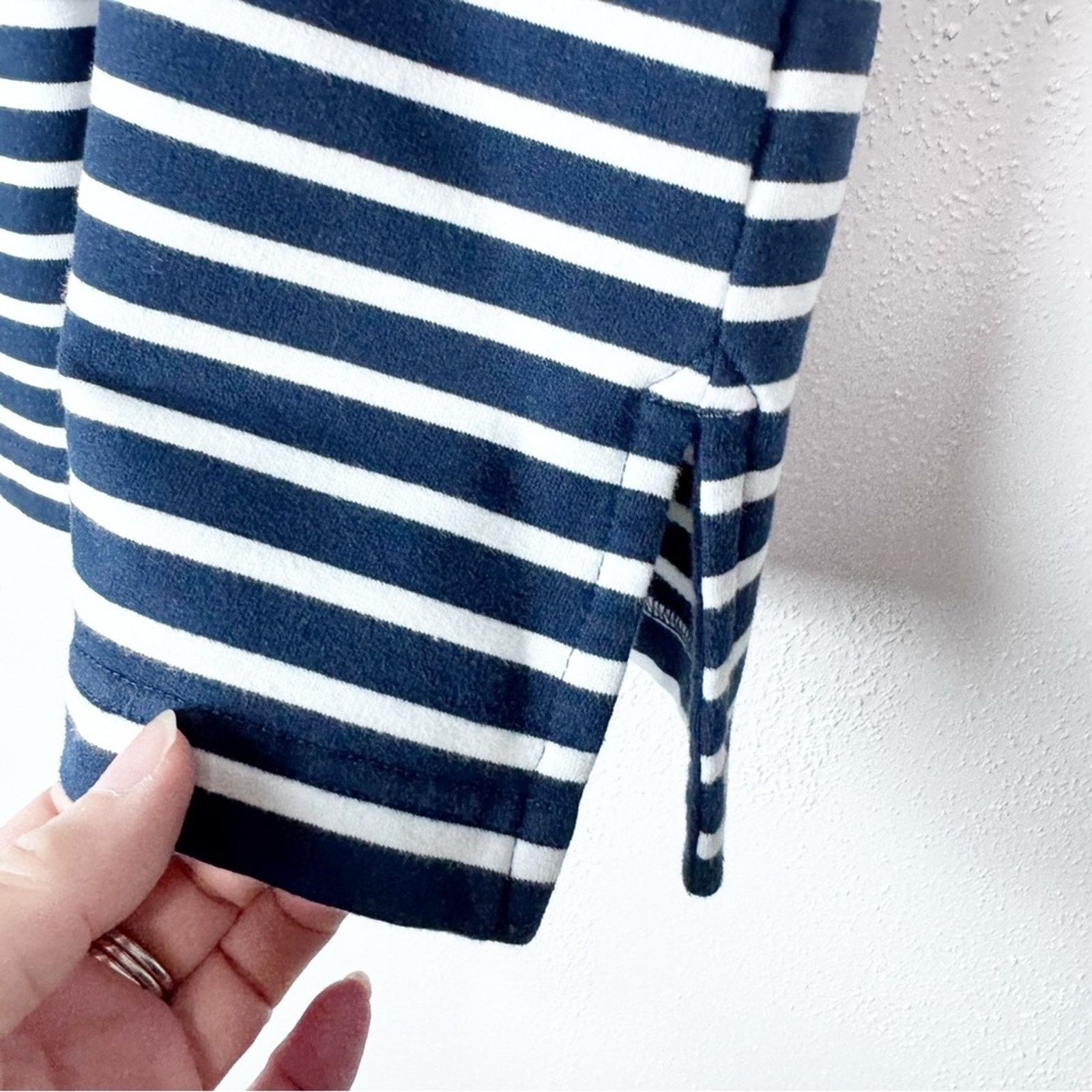 Orvis Orvis Navy & White Striped 3/4 Zip Popover Top Womens Med Size M / US 6-8 / IT 42-44 - 7 Thumbnail
