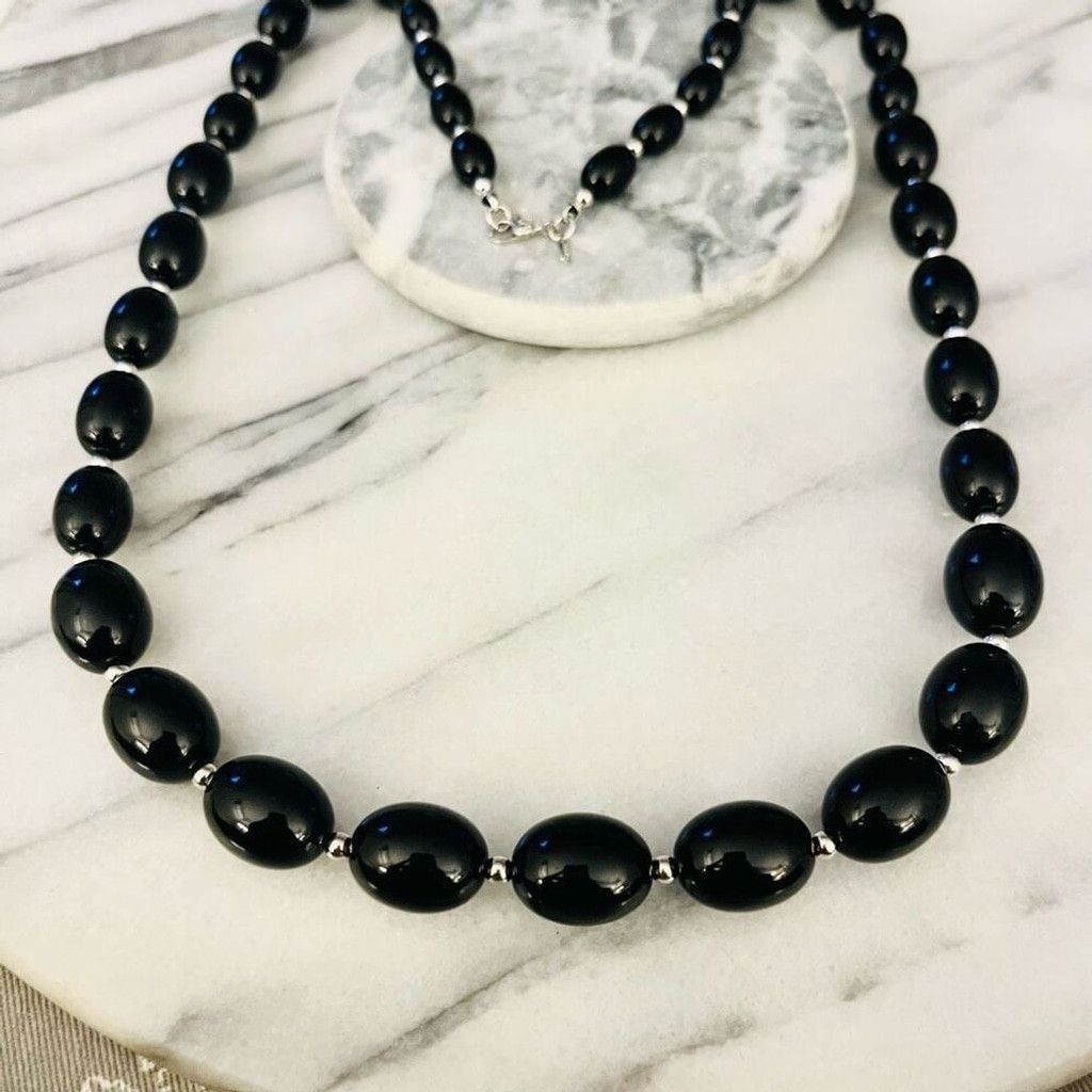 Monet Vintage Signed Monet Beaded Necklace Black Acrylic Size ONE SIZE - 2 Thumbnail