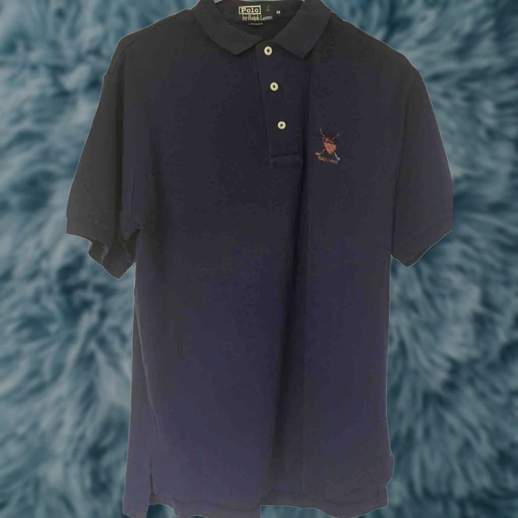 Polo Ralph Lauren VINTAGE 90s Polo Ralph Lauren Shirt Crest Blue Short Sleeve Men’s Medium Size US M / EU 48-50 / 2 - 1 Thumbnail