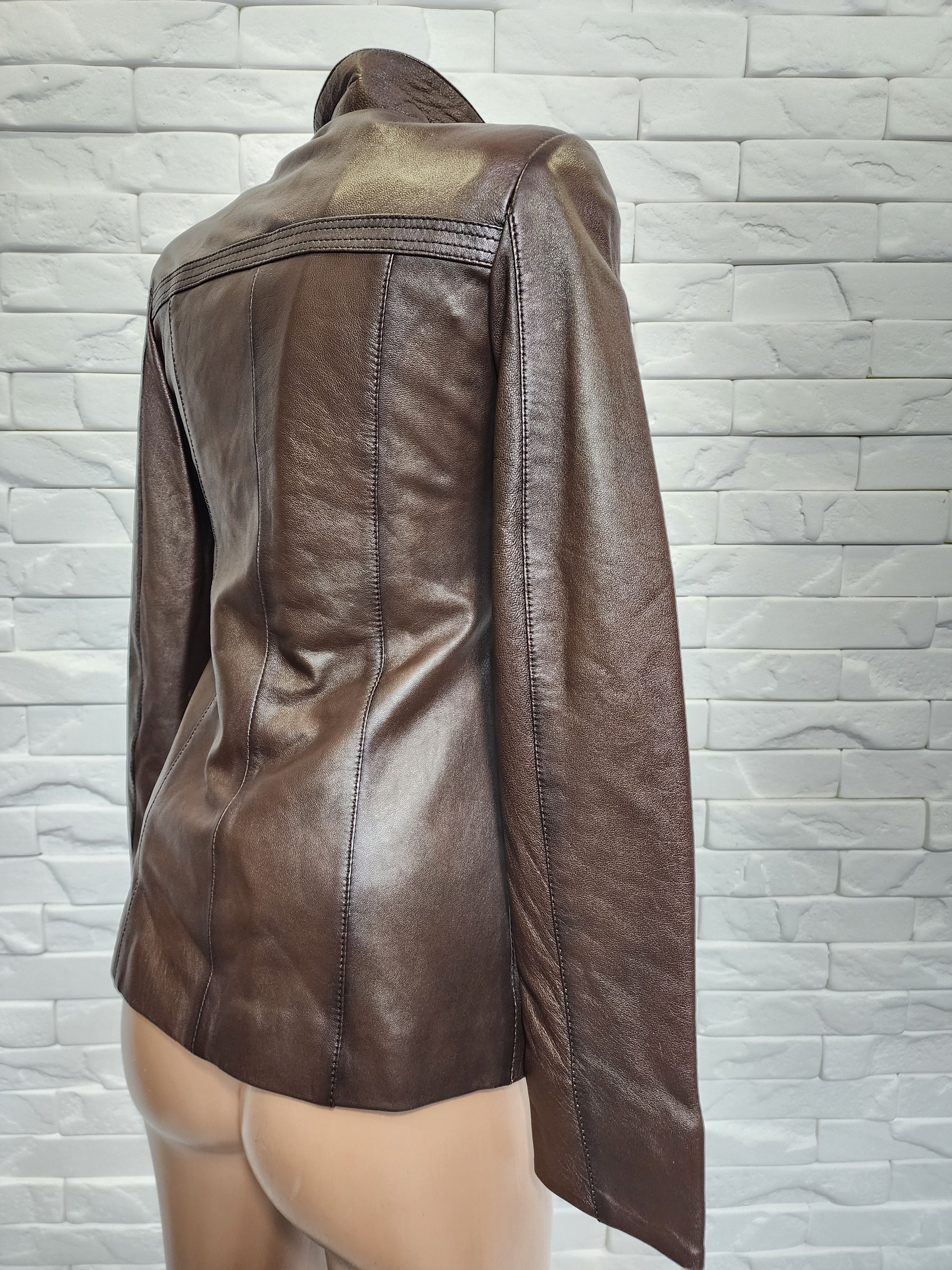 Genuine Leather Leather Women's Jacket: Button-Down Soft Leather Size XS / US 0-2 / IT 36-38 - 5 Thumbnail