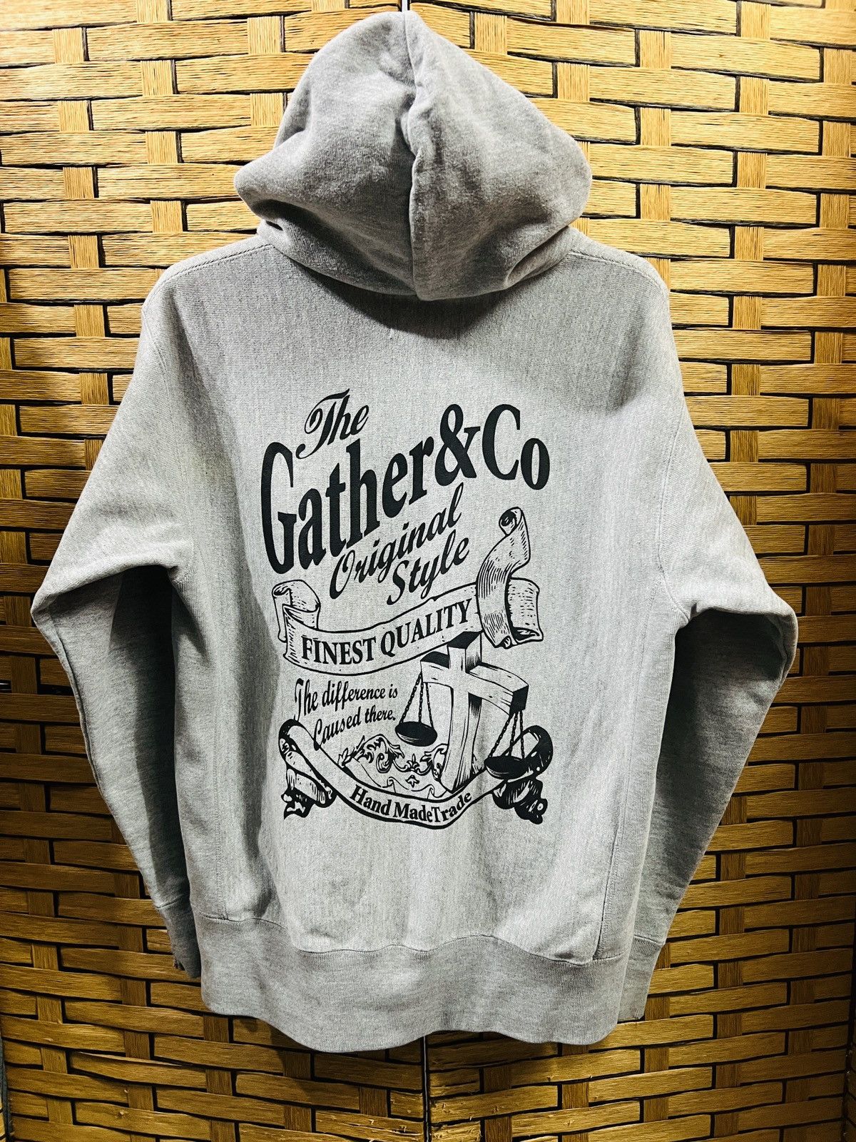 image of Union Made X Gather & Co Zipper Hoodie in Grey, Men's (Size Small)