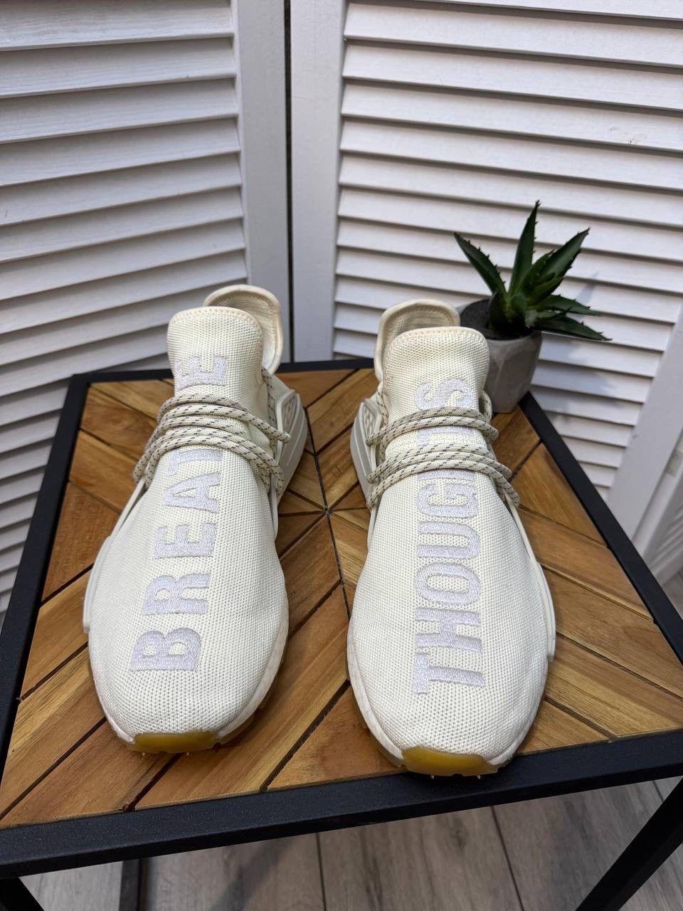 Adidas × Pharrell ADIDAS x PHARRELL NMD Hu HUMAN RACE TRIPLE Size US 10.5 / EU 43-44 - 3 Thumbnail