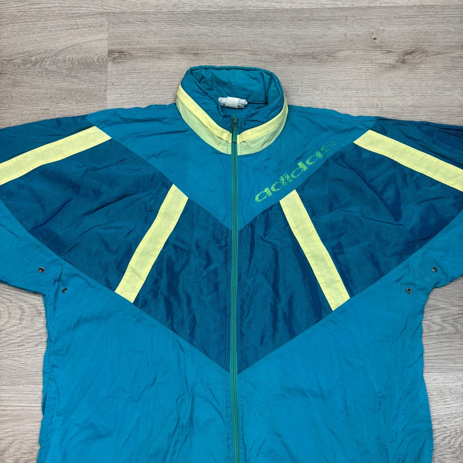 Adidas × Vintage VTG 80s 90s Adidas Hooded Windbreaker Jacket Men's XL Retro Size US XL / EU 56 / 4 - 2 Thumbnail