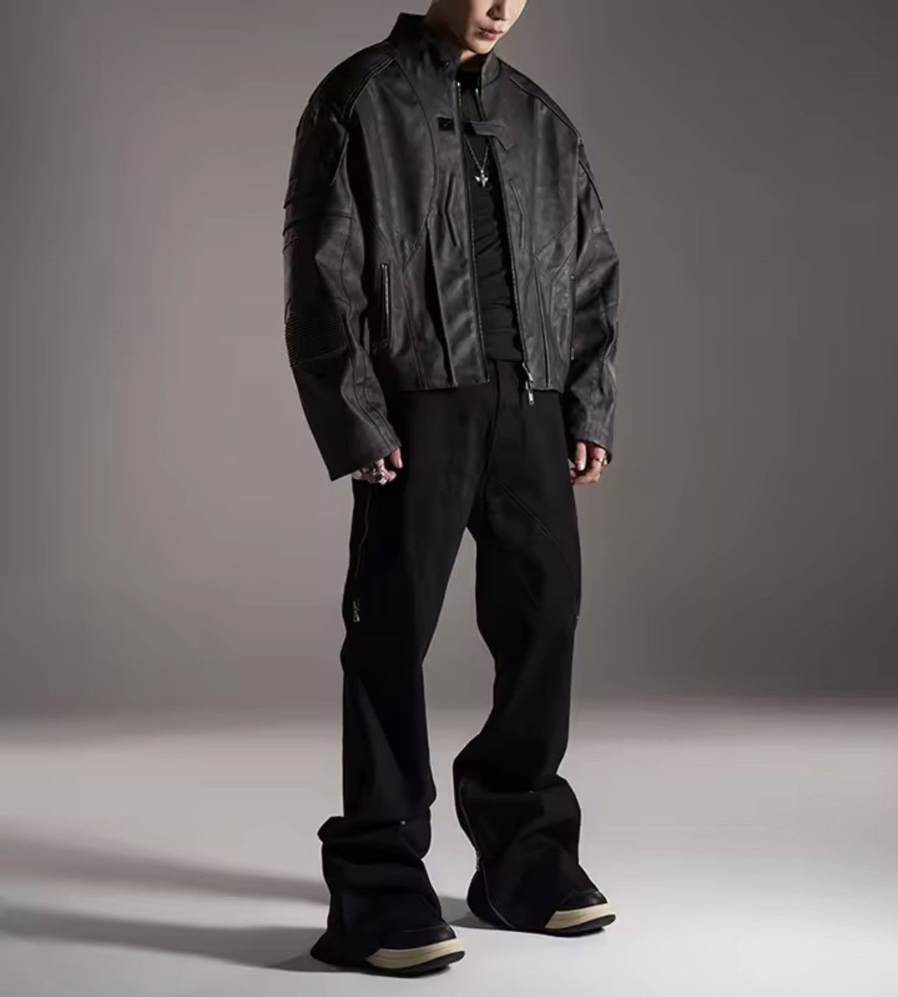 Other Washed Distressed PU Leather Y2k Vintage Retro Style Jacket Size US S / EU 44-46 / 1 - 6 Thumbnail