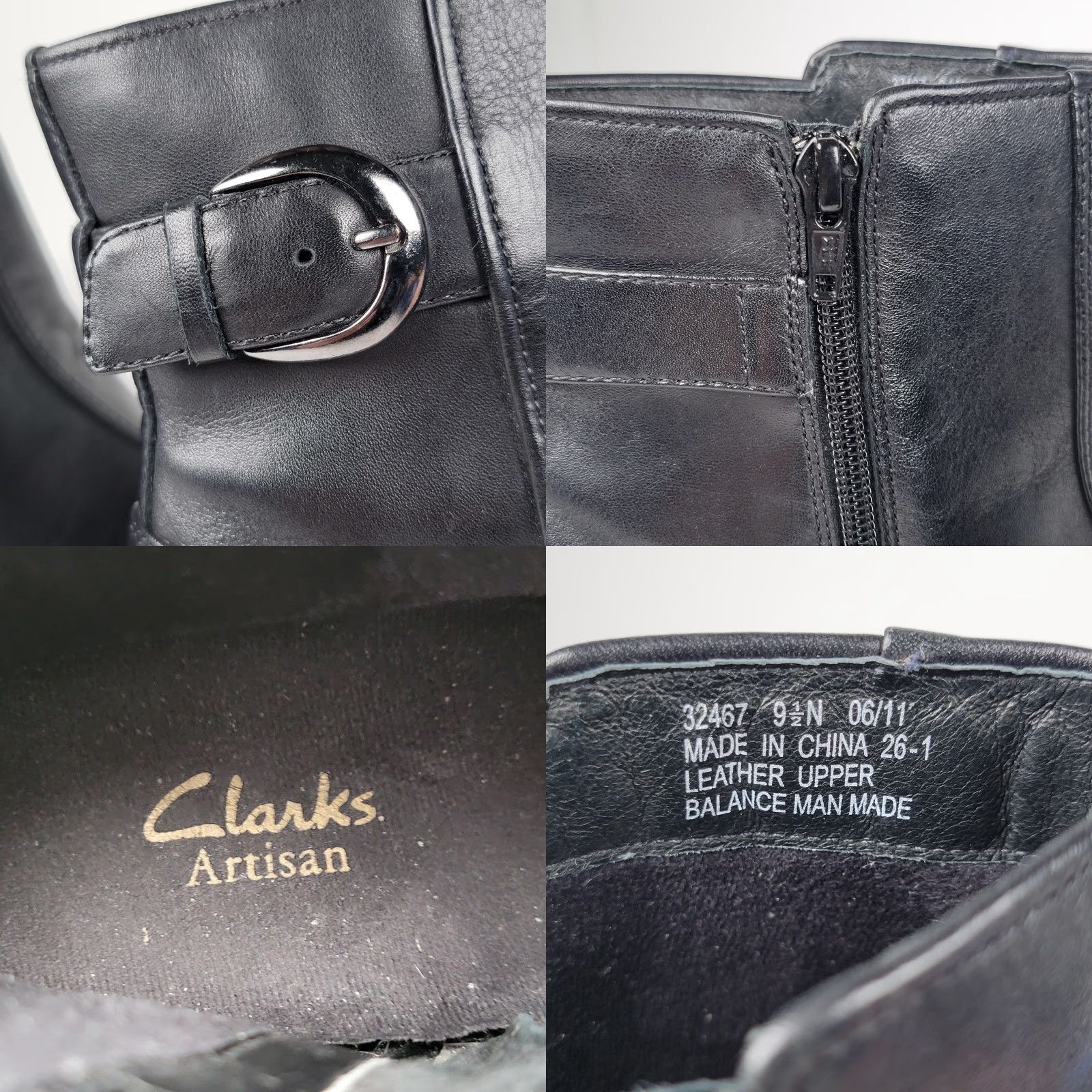 Clarks Clarks Artisan Dara III Womens Black Leather Ankle Boots Size 9.5 N Size US 10 / IT 40 - 9 Thumbnail