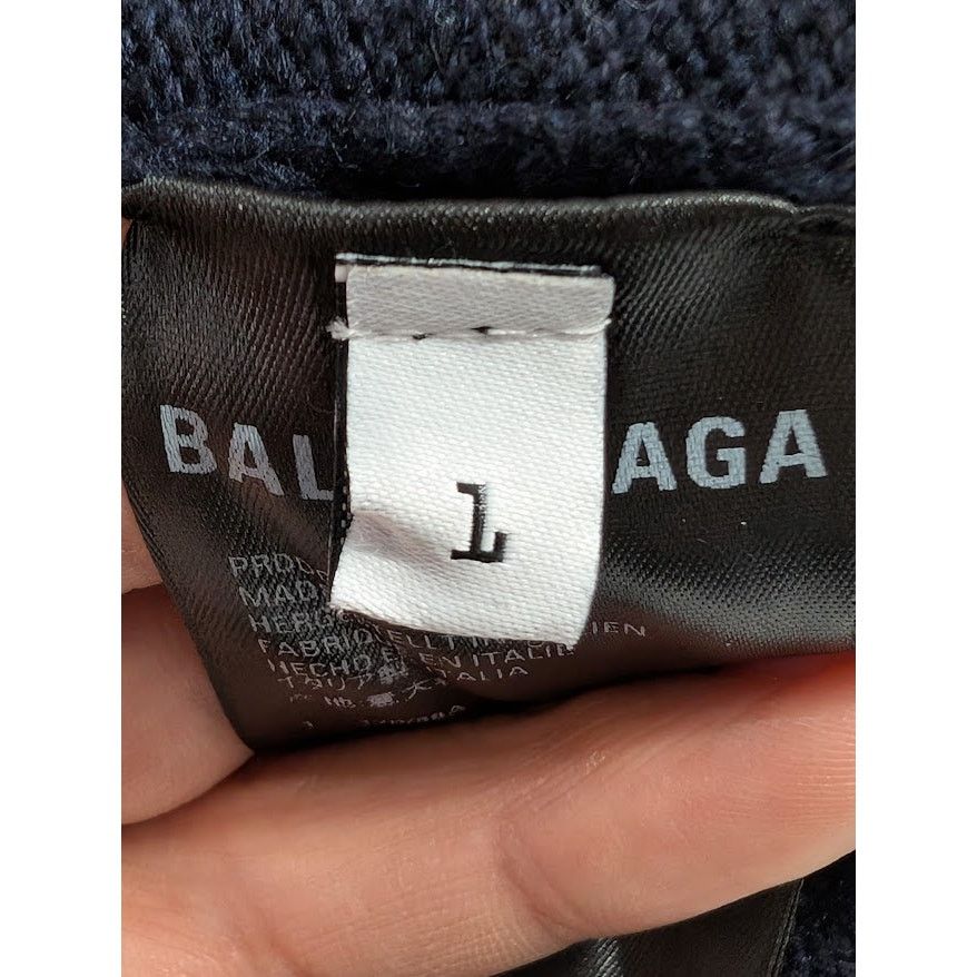 Balenciaga o1rshd1 High-Neck Sweatshirt in Blue Size US S / EU 44-46 / 1 - 15 Thumbnail