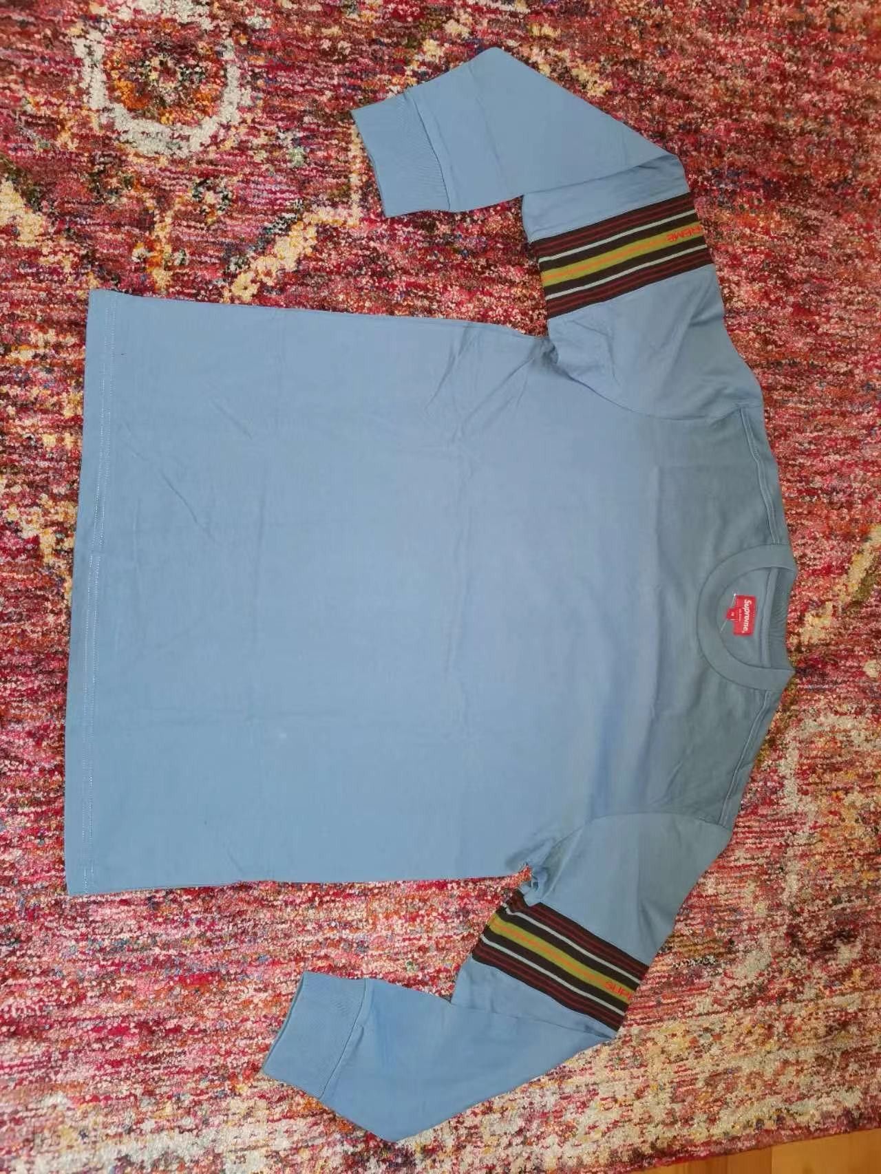 Supreme Brand New* Supreme FW18 Knit Panel Stripe LS Top Slate Size US M / EU 48-50 / 2 - 2 Thumbnail