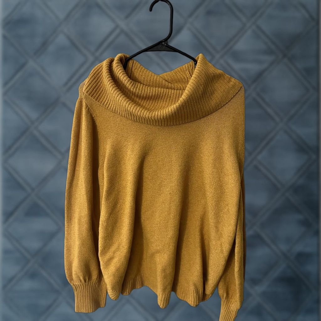 Vintage Tahari Turtleneck Sweater Yellow Size XL Long Sleeve ightweight Relaxed Size XL / US 12-14 / IT 48-50 - 1 Thumbnail