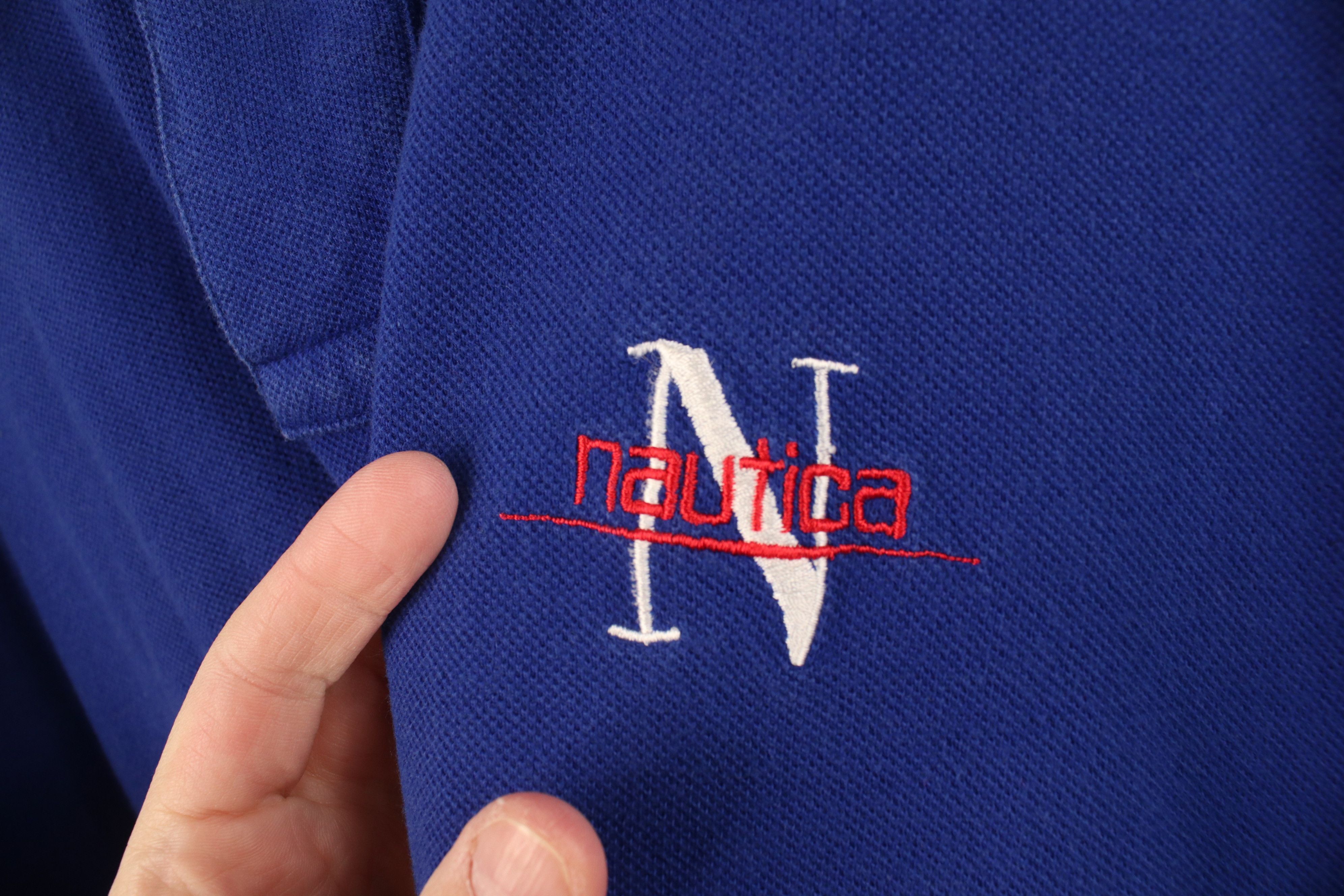 Nautica Vintage 90s Nautica Spell Out Collared Golf Polo Shirt Blue Size US M / EU 48-50 / 2 - 4 Thumbnail